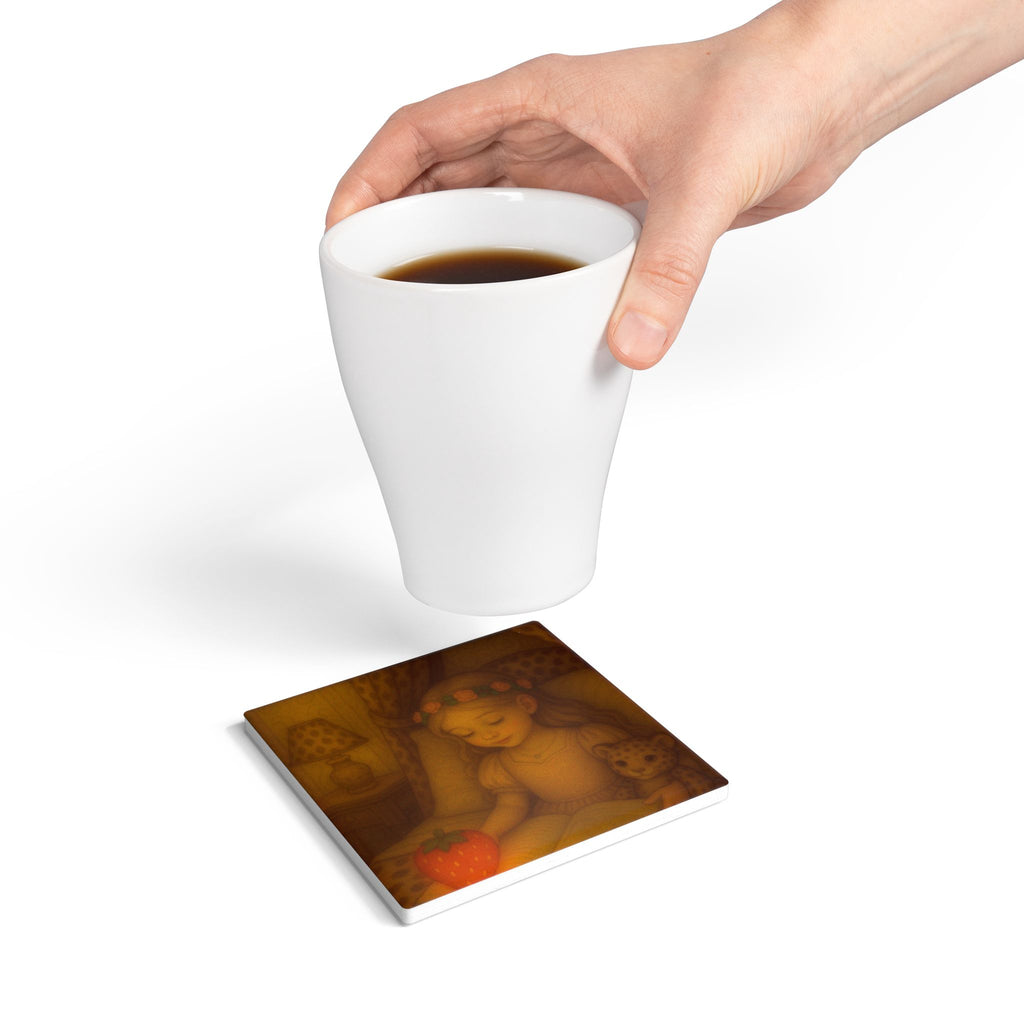 Storybook Ceramic  Art Coaster, single illustrated Coaster