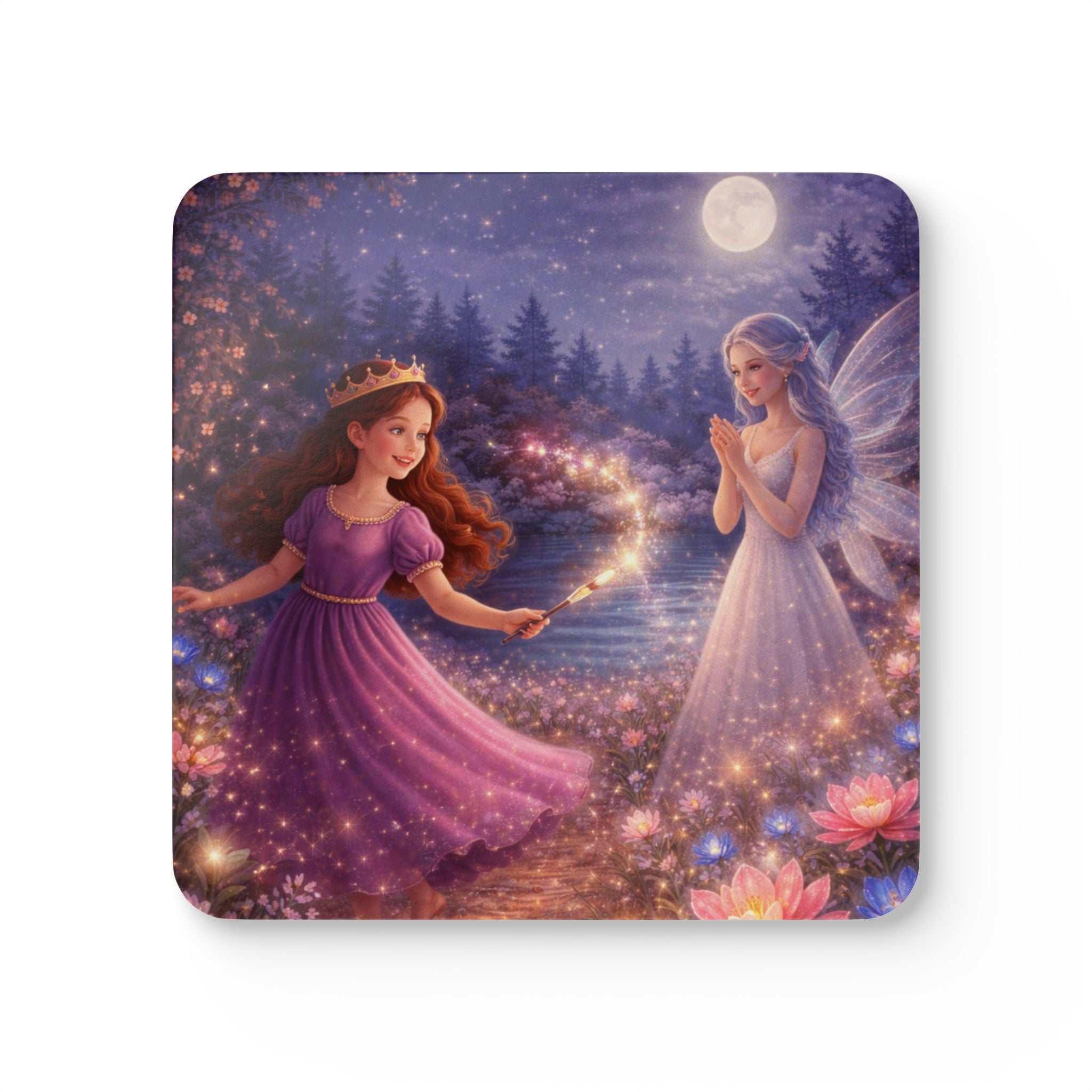 Storybook Corkwood Coaster Set of 4 Coordinated Illustrations