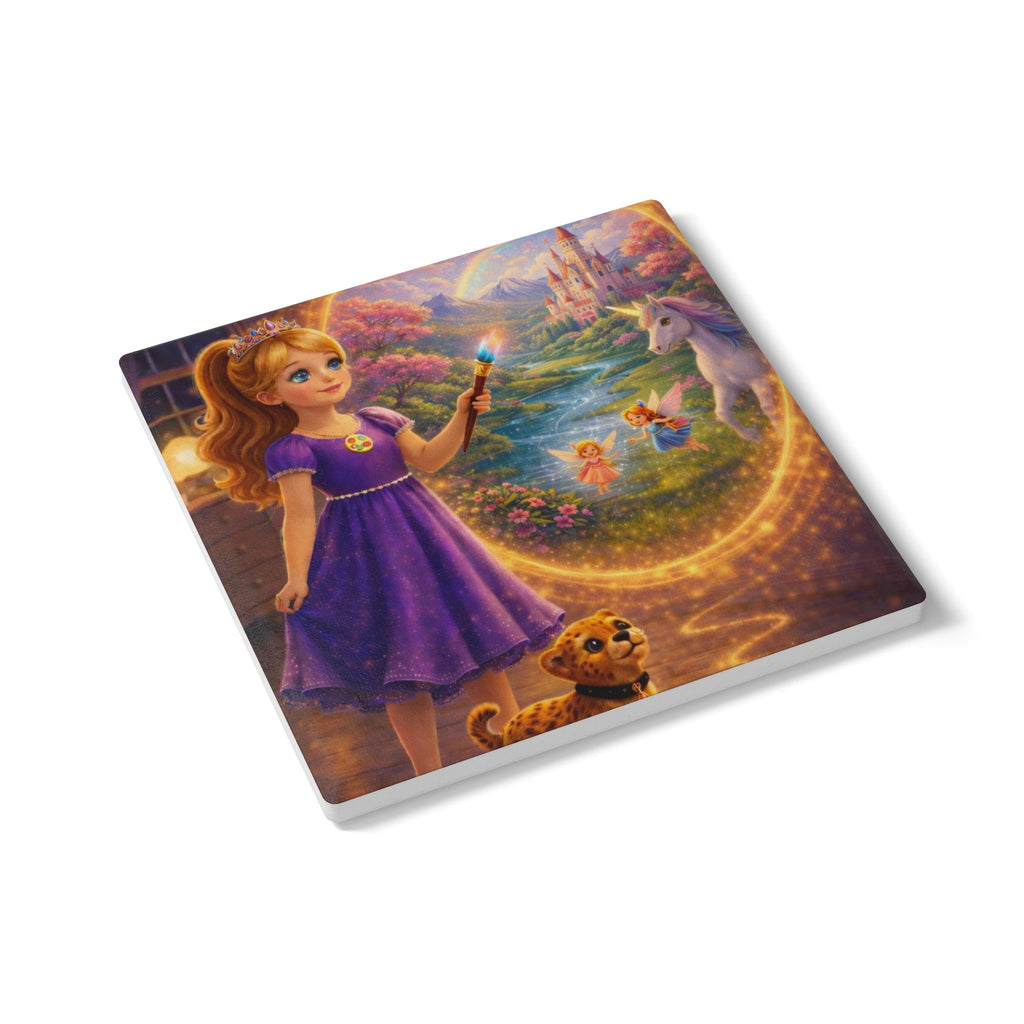 Storybook Ceramic  Art Coaster, single illustrated Coaster