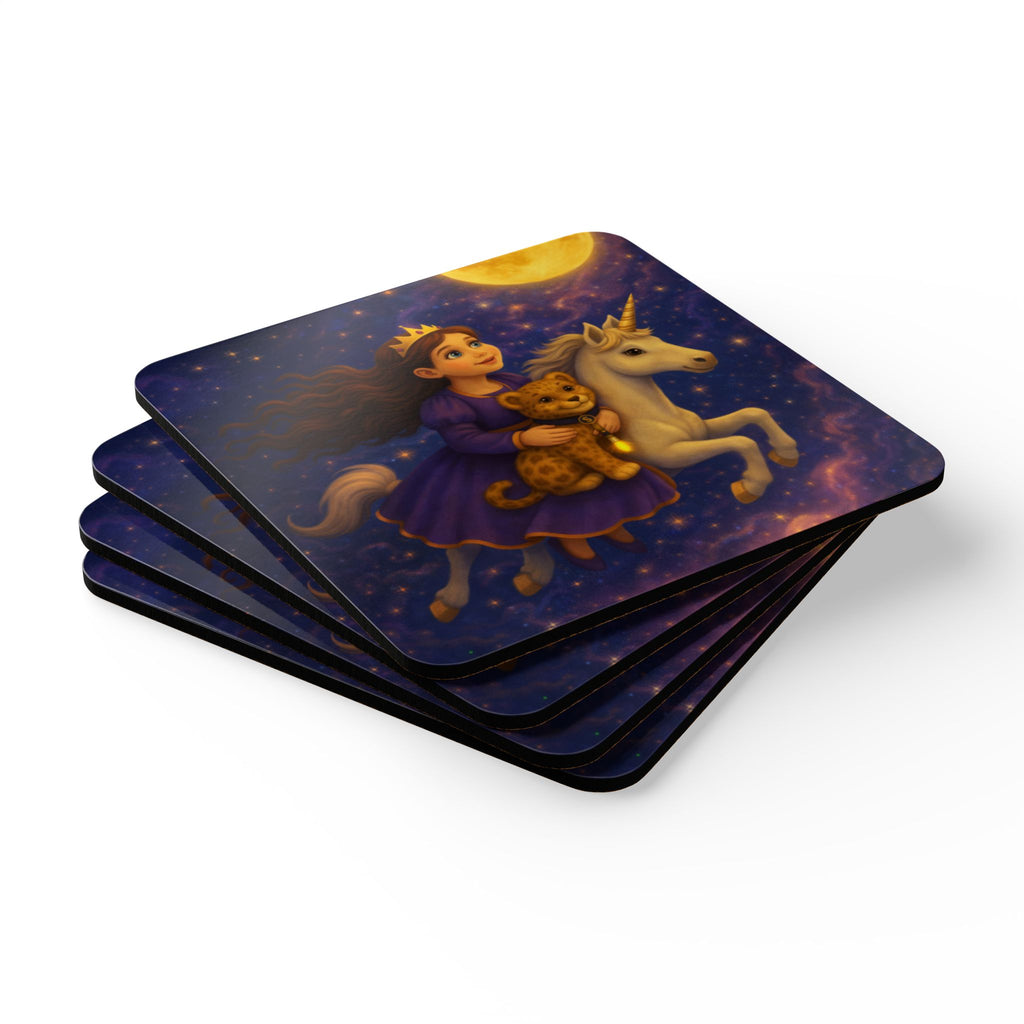 Storybook Corkwood Coaster Set of 4 Coordinated Illustrations