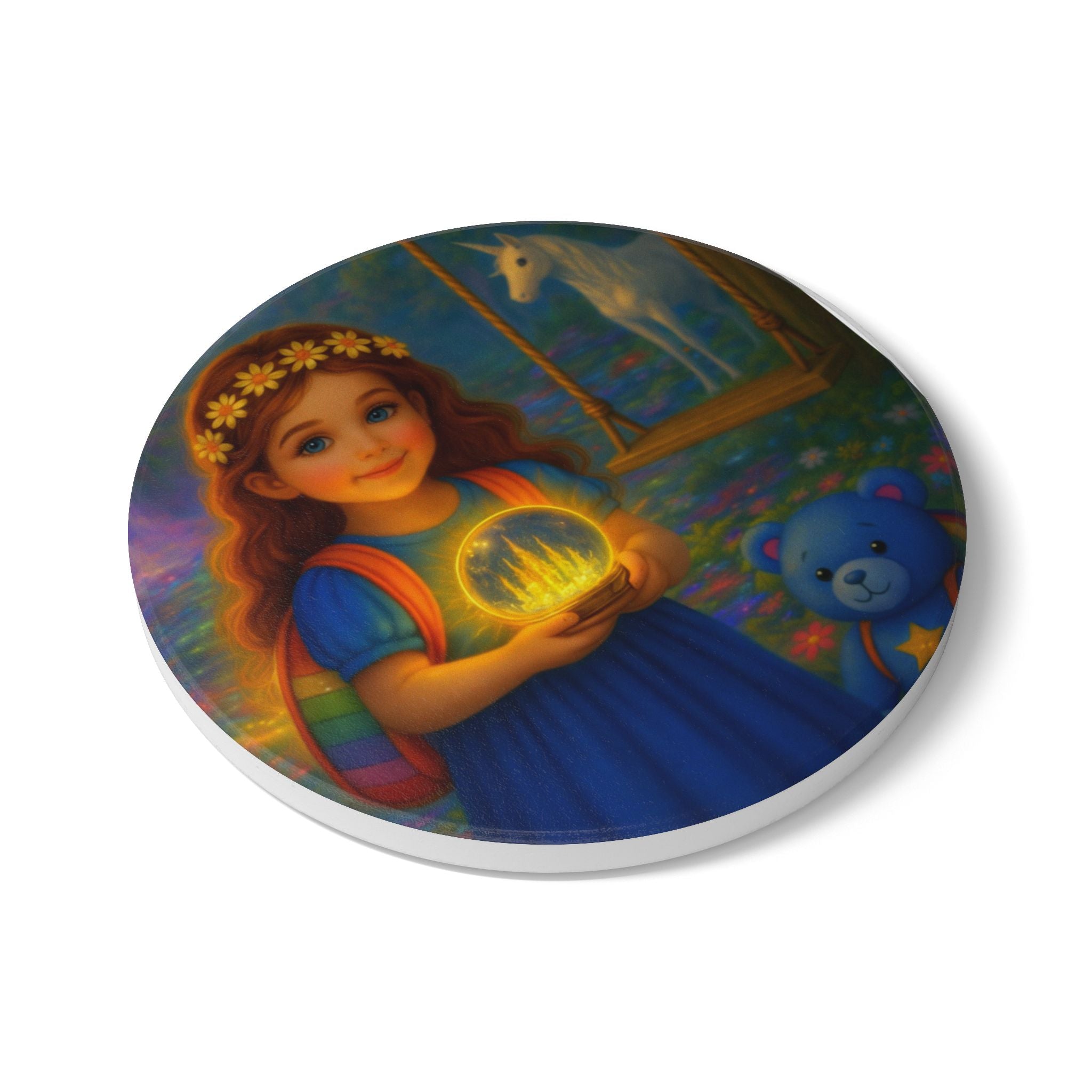 Storybook Ceramic  Art Coaster, single illustrated Coaster