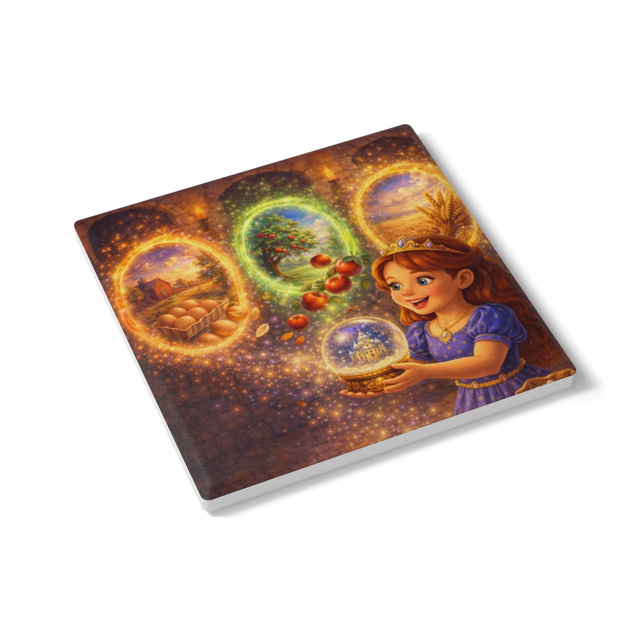 Storybook Ceramic  Art Coaster, single illustrated Coaster