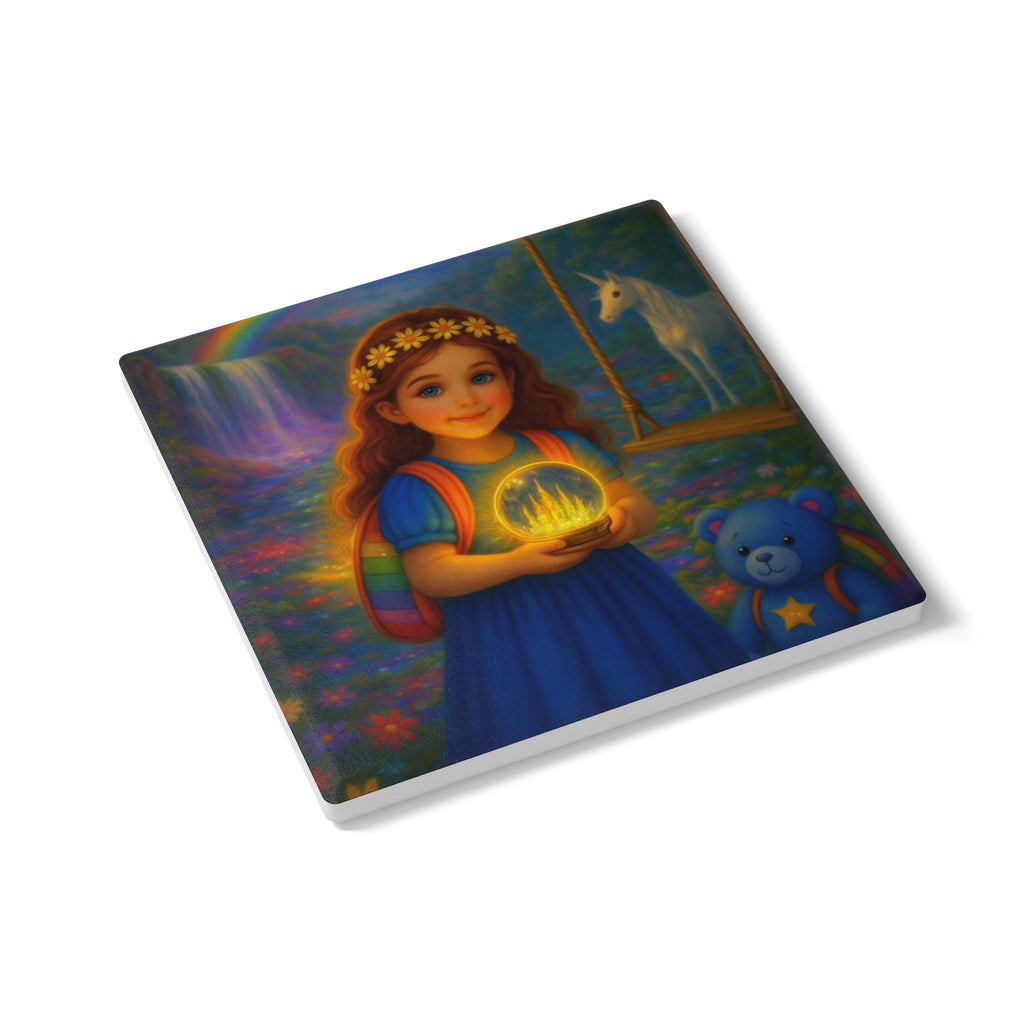Storybook Ceramic  Art Coaster, single illustrated Coaster