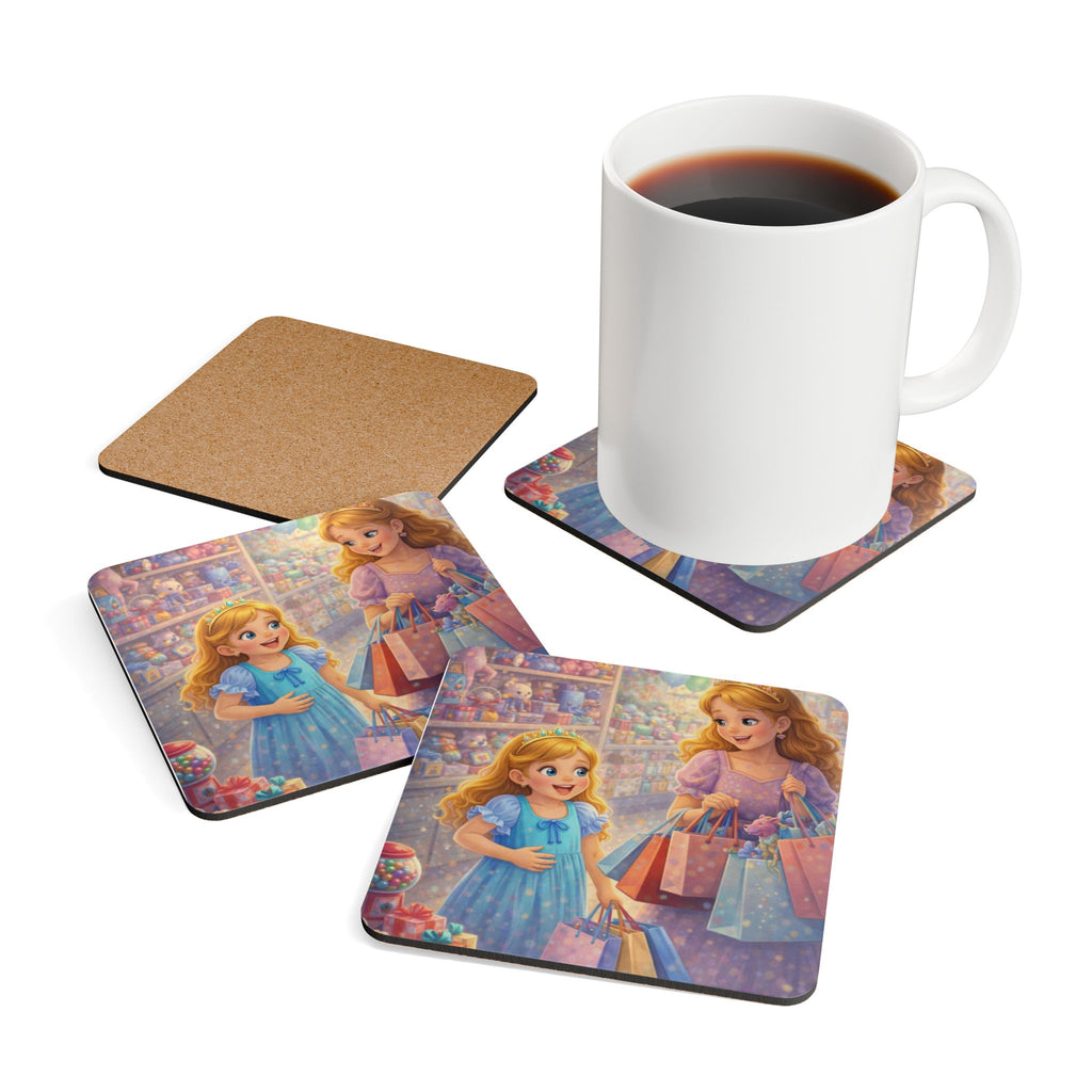 Storybook Corkwood Coaster Set of 4 Coordinated Illustrations