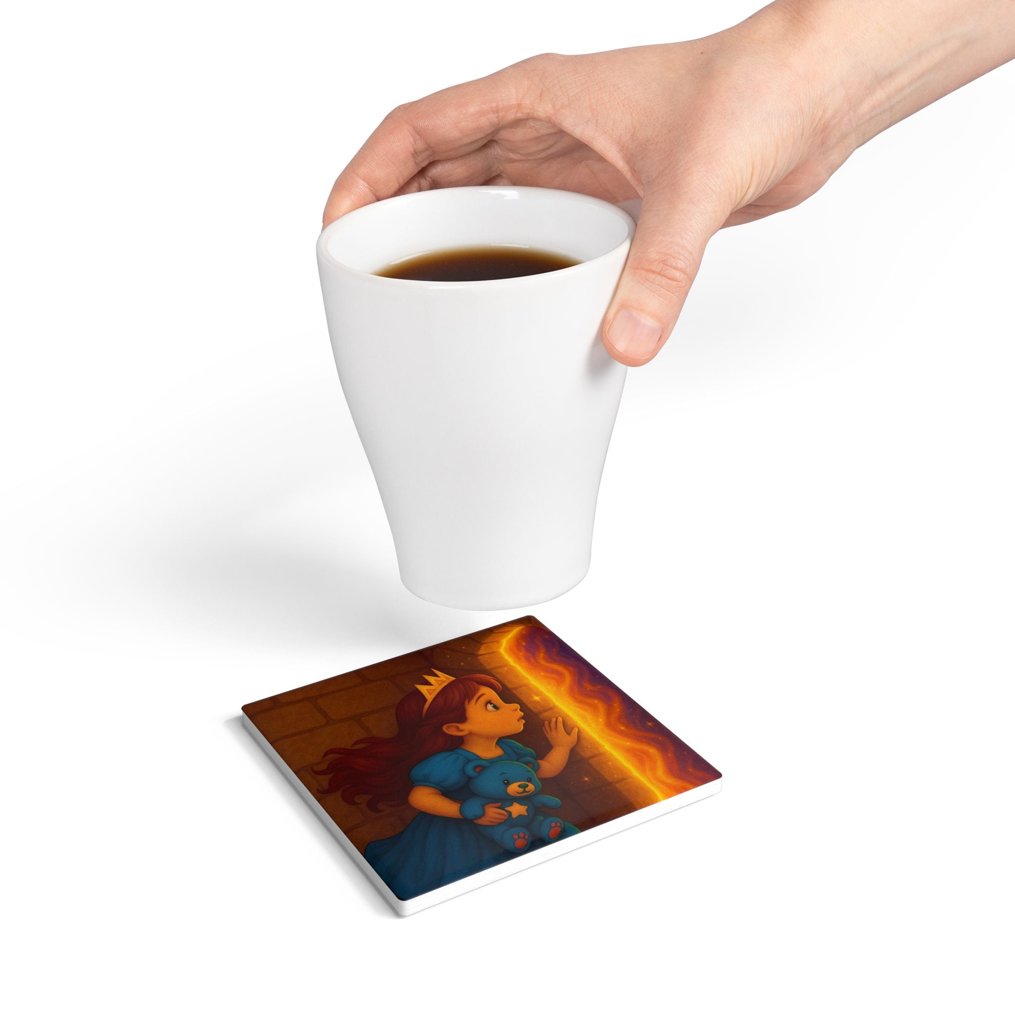 Storybook Ceramic  Art Coaster, single illustrated Coaster