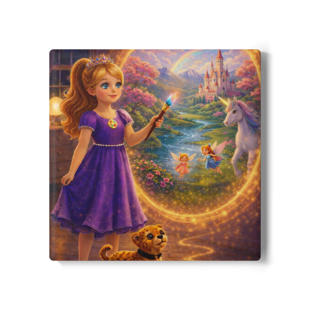 Storybook Ceramic  Art Coaster, single illustrated Coaster