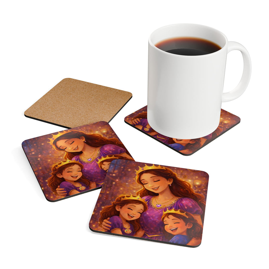 Storybook Corkwood Coaster Set of 4 Coordinated Illustrations