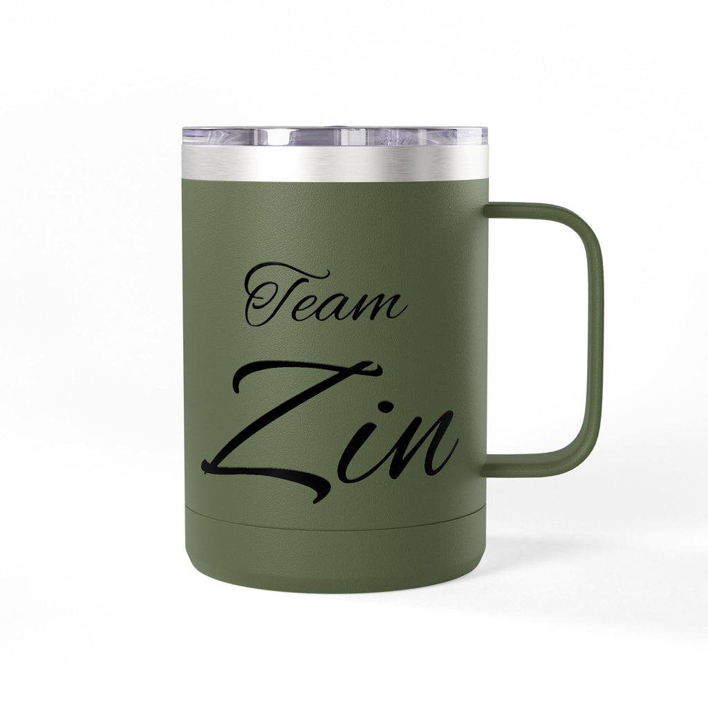 Team Zin 15oz Travel Mug – Insulated Coffee Tumbler
