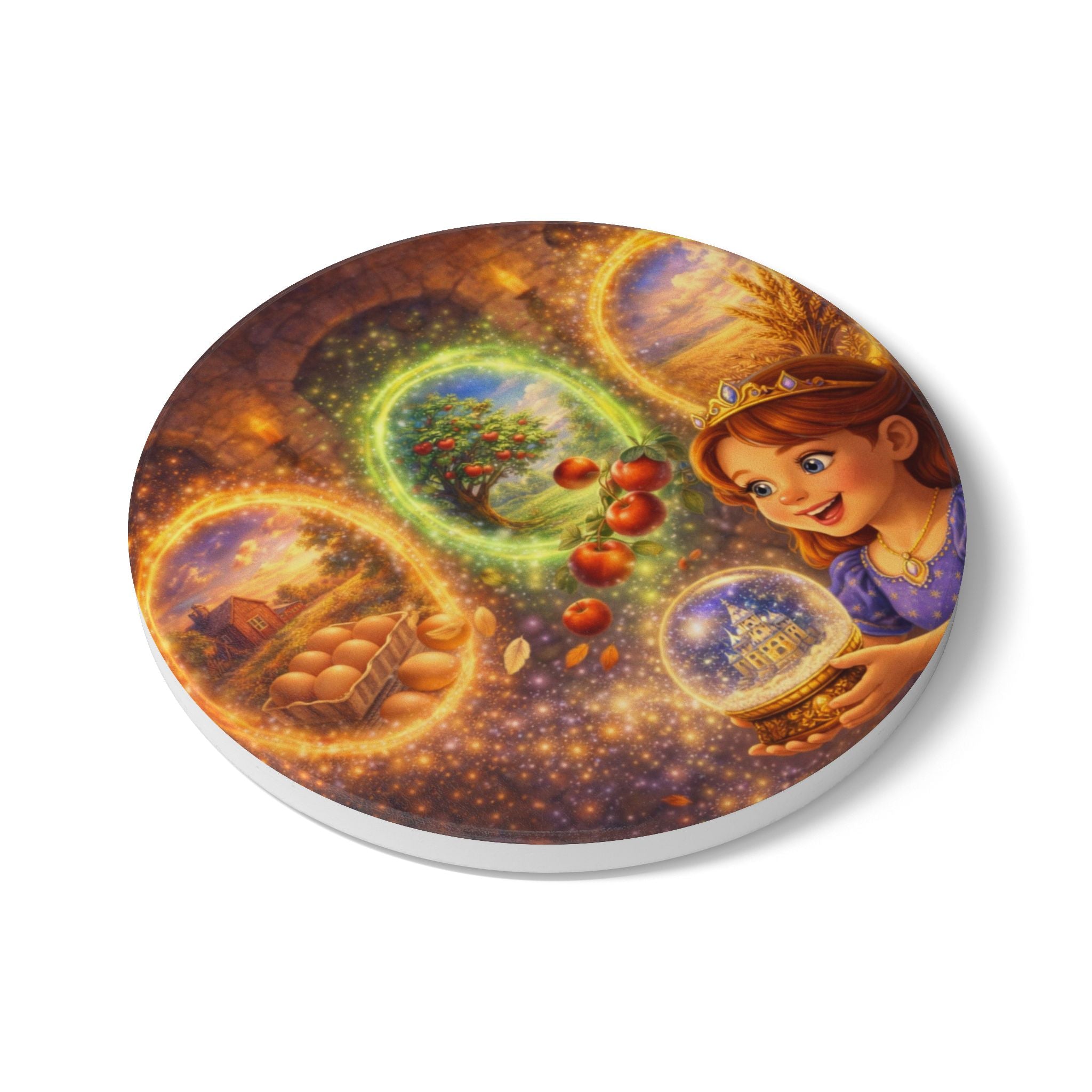 Storybook Ceramic  Art Coaster, single illustrated Coaster