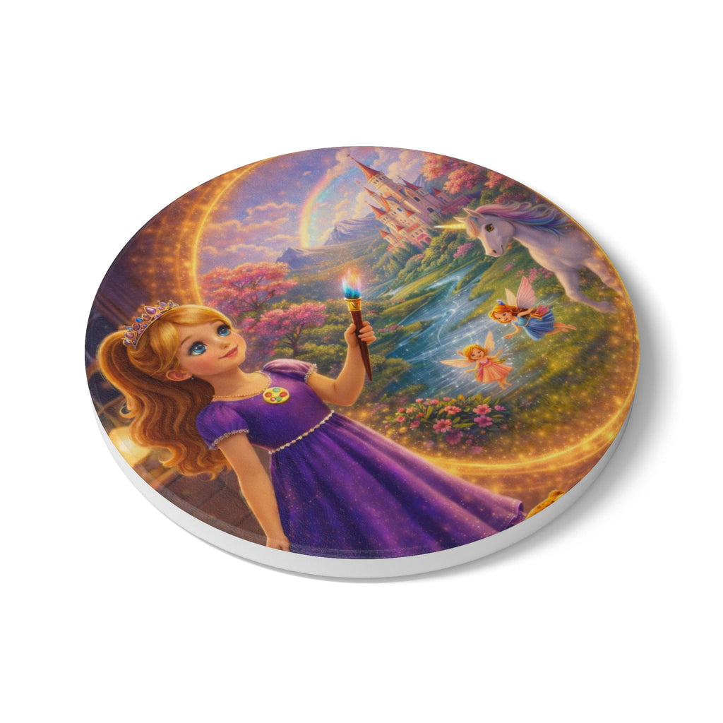 Storybook Ceramic  Art Coaster, single illustrated Coaster