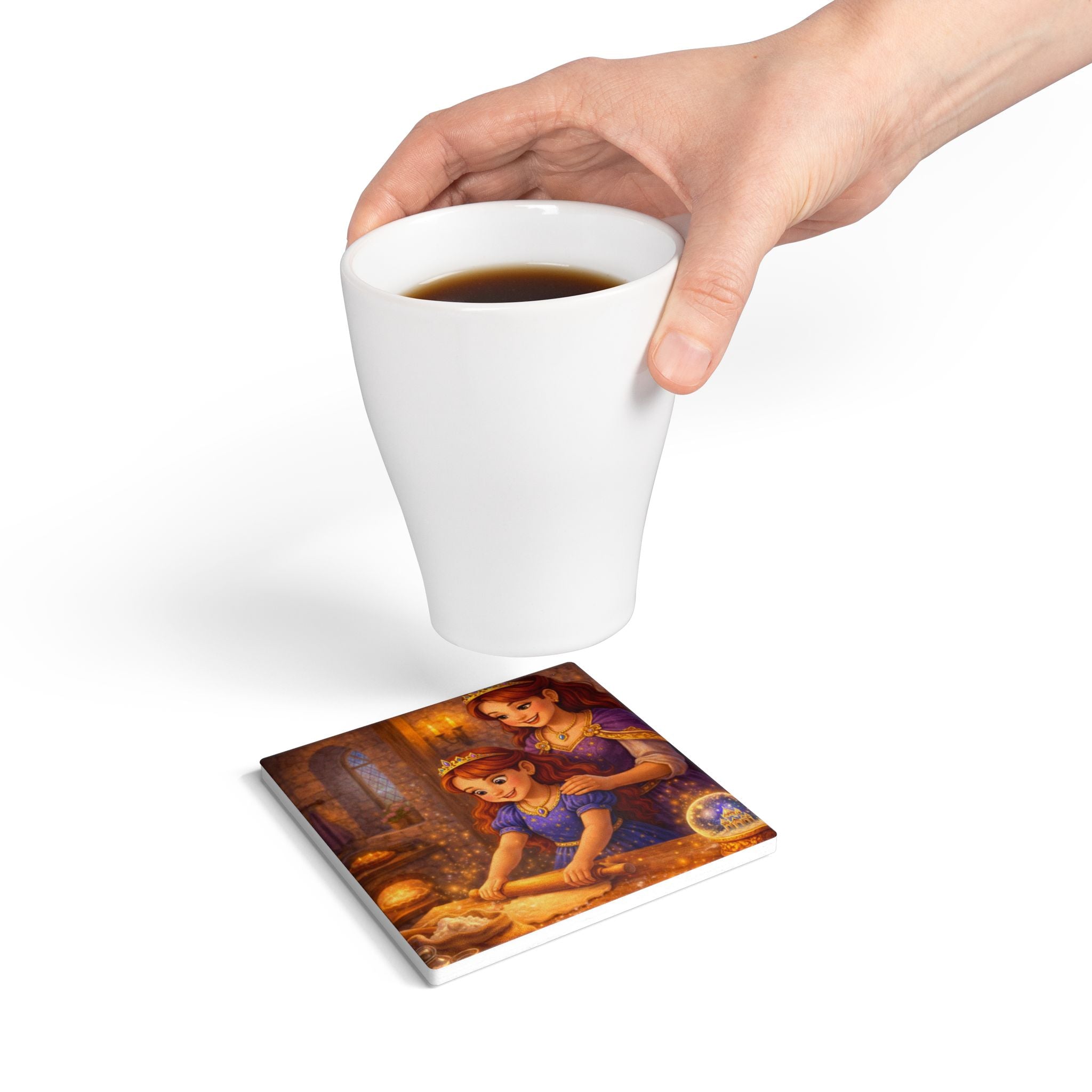 Storybook Ceramic  Art Coaster, single illustrated Coaster