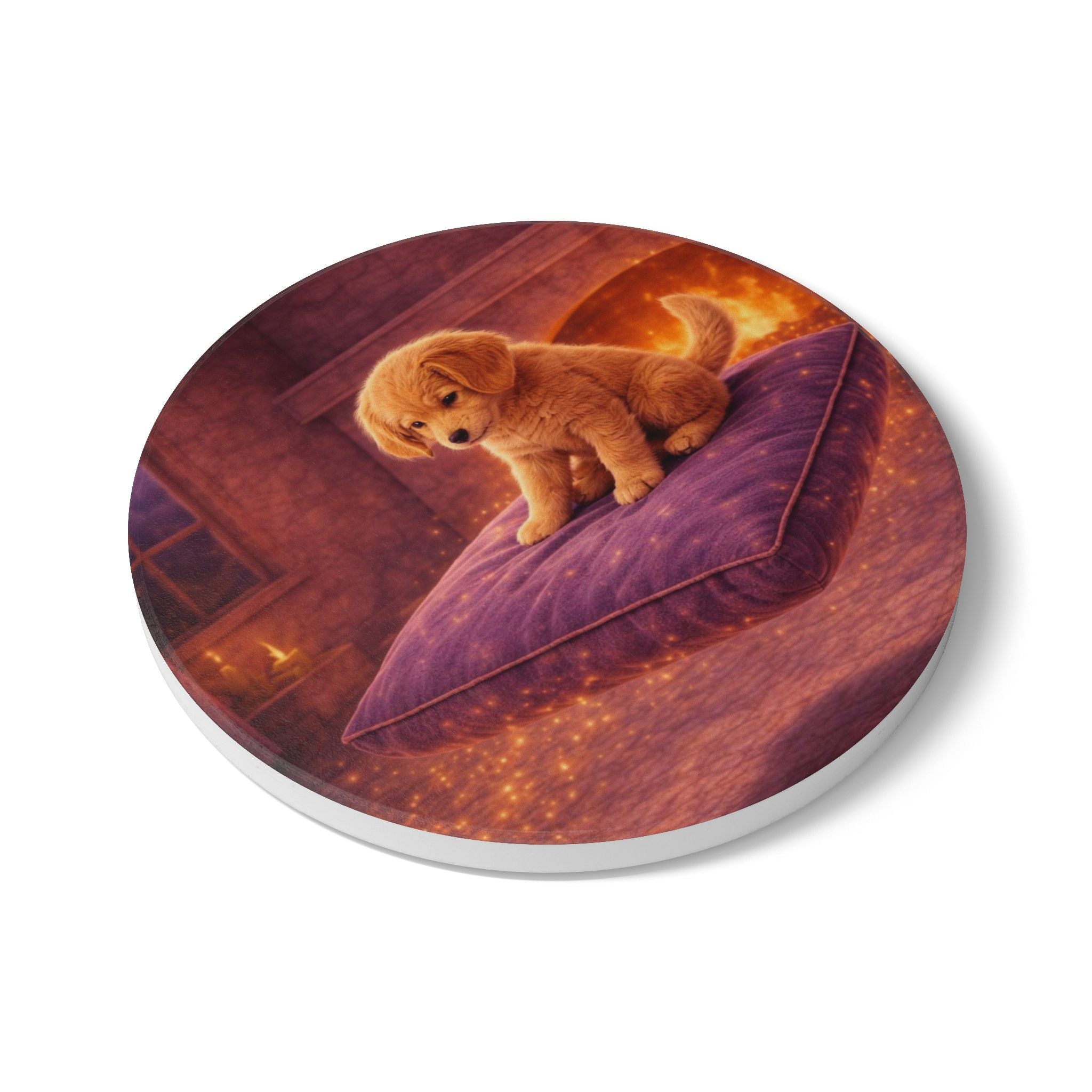 Storybook Ceramic  Art Coaster, single illustrated Coaster