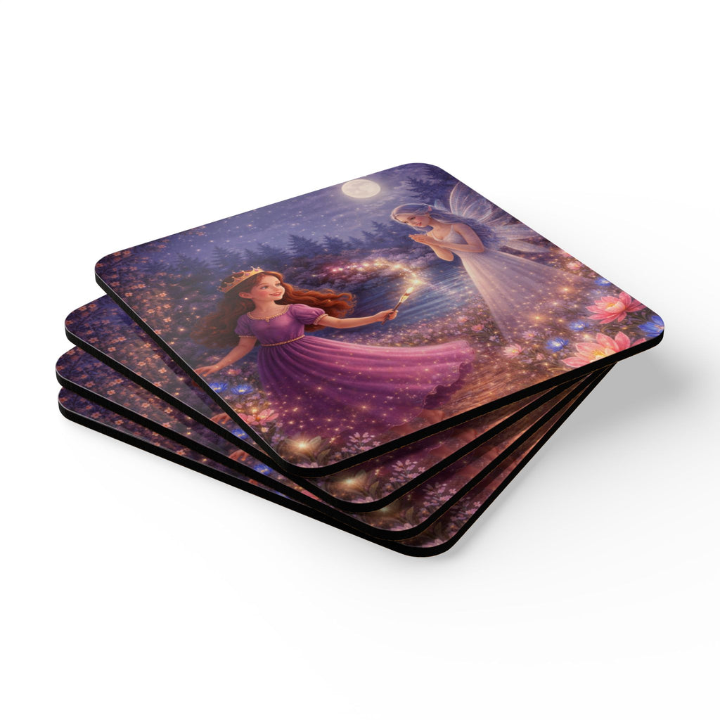Storybook Corkwood Coaster Set of 4 Coordinated Illustrations