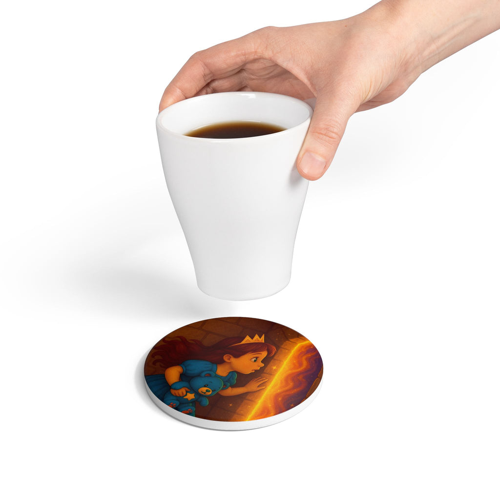 Storybook Ceramic  Art Coaster, single illustrated Coaster