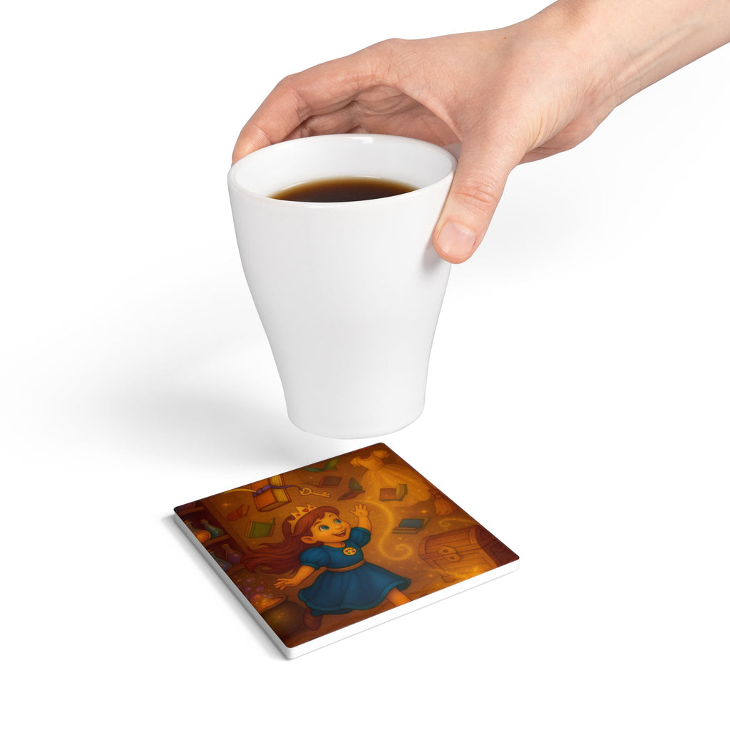 Storybook Ceramic  Art Coaster, single illustrated Coaster