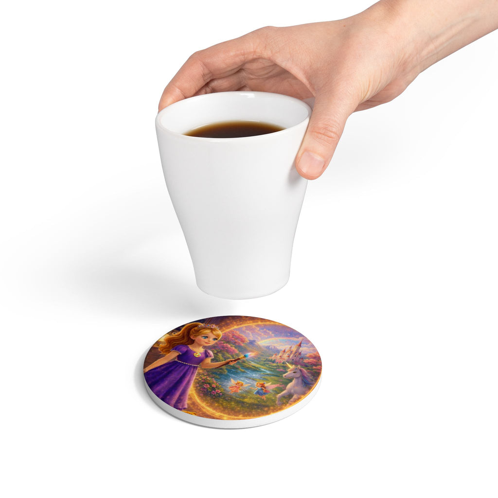 Storybook Ceramic  Art Coaster, single illustrated Coaster