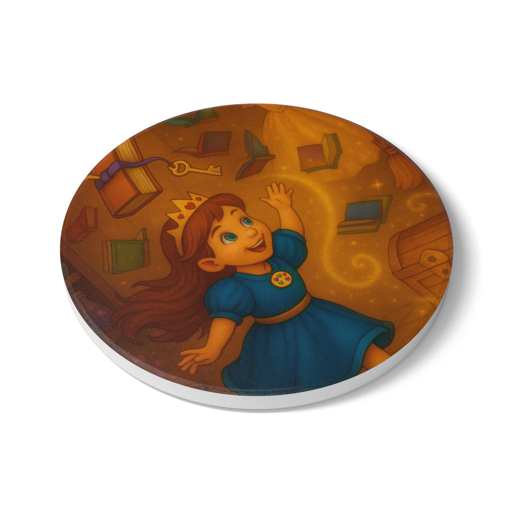 Storybook Ceramic  Art Coaster, single illustrated Coaster