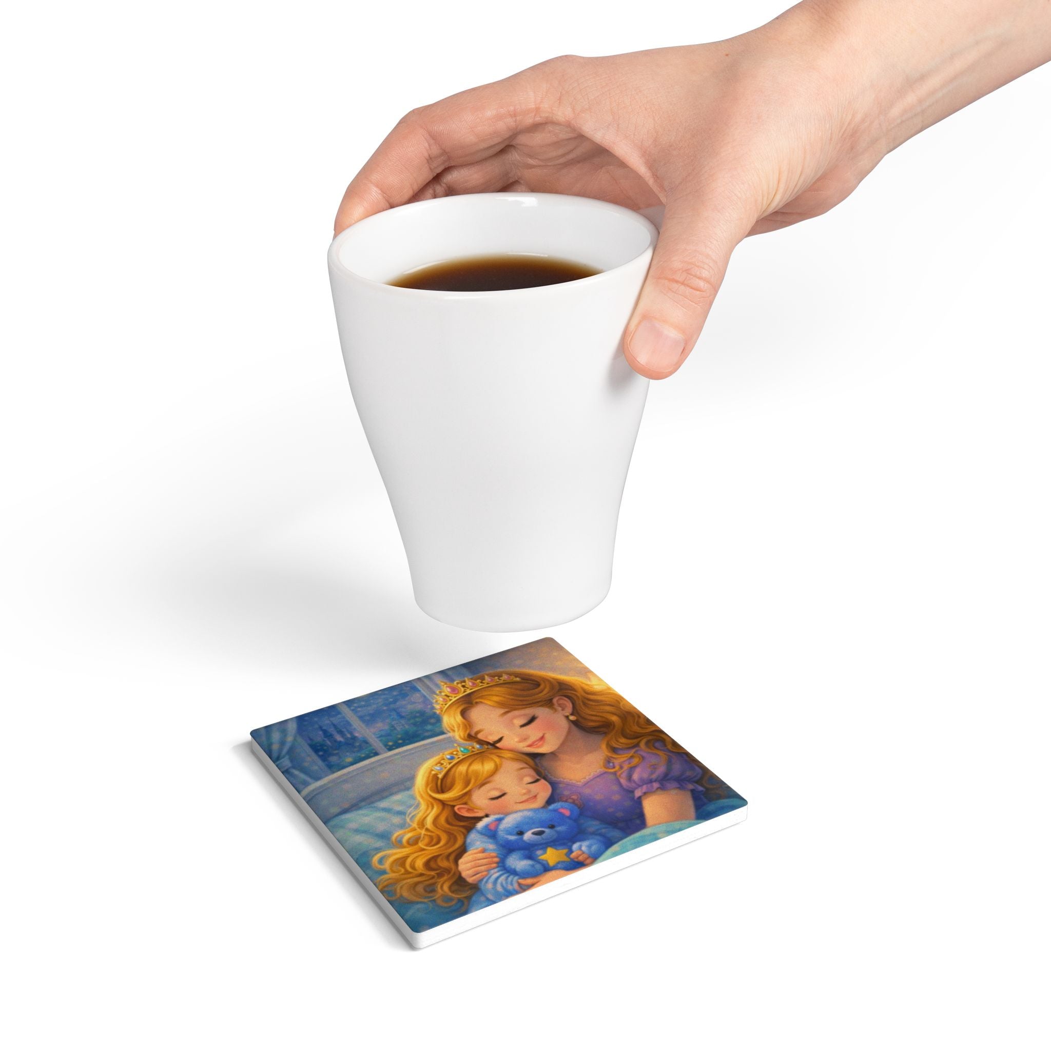 Storybook Ceramic  Art Coaster, single illustrated Coaster