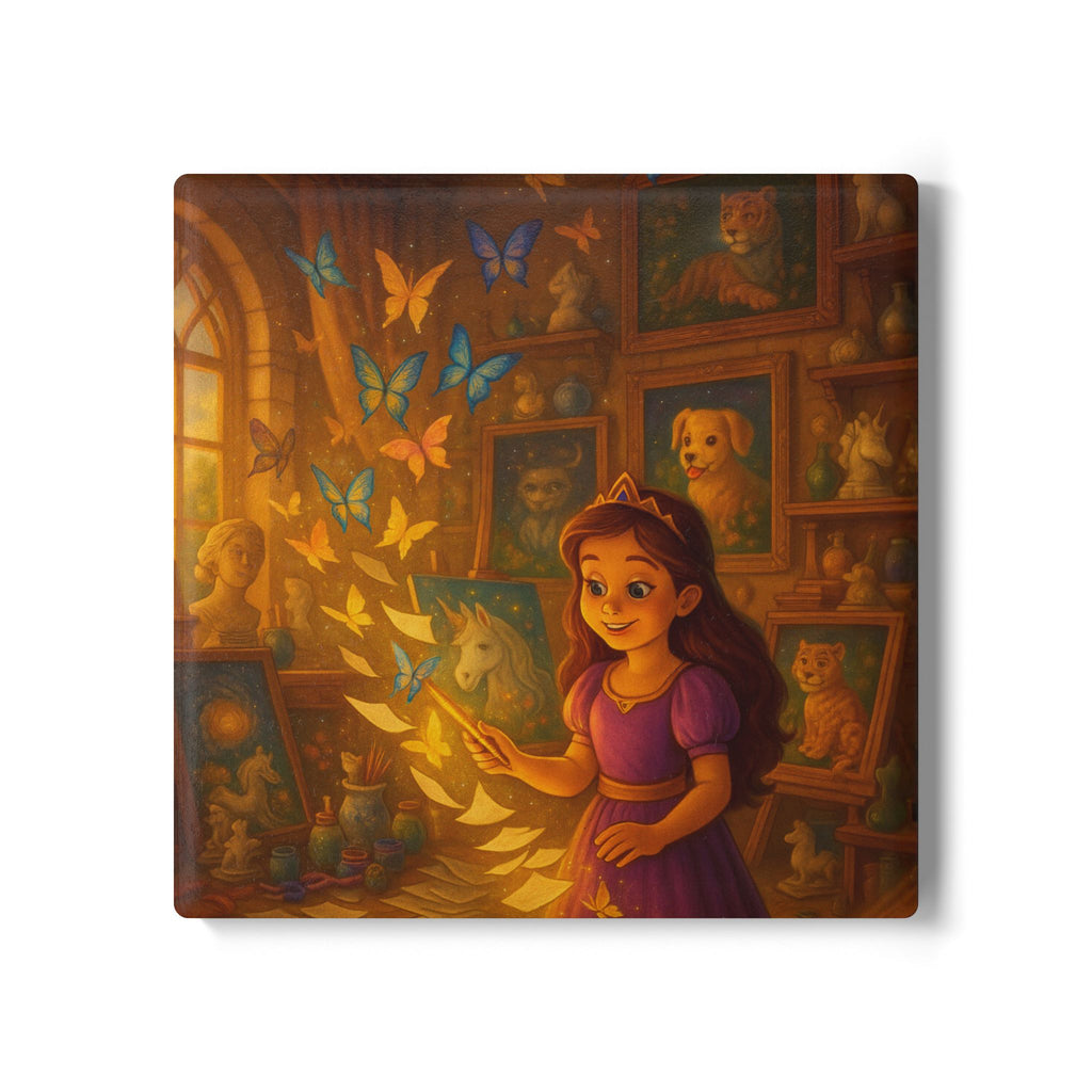 Storybook Ceramic  Art Coaster, single illustrated Coaster