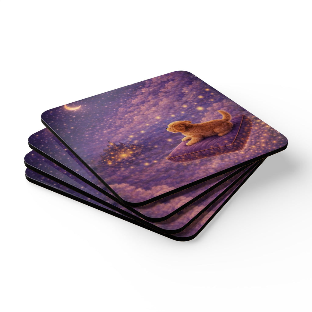 Storybook Corkwood Coaster Set of 4 Coordinated Illustrations