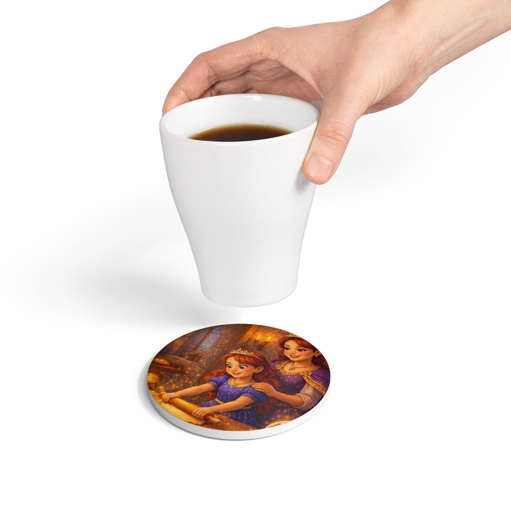 Storybook Ceramic  Art Coaster, single illustrated Coaster