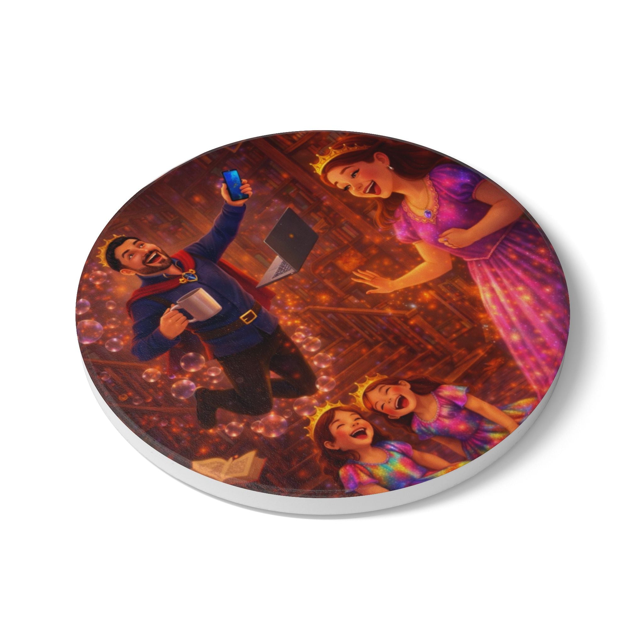 Storybook Ceramic  Art Coaster, single illustrated Coaster