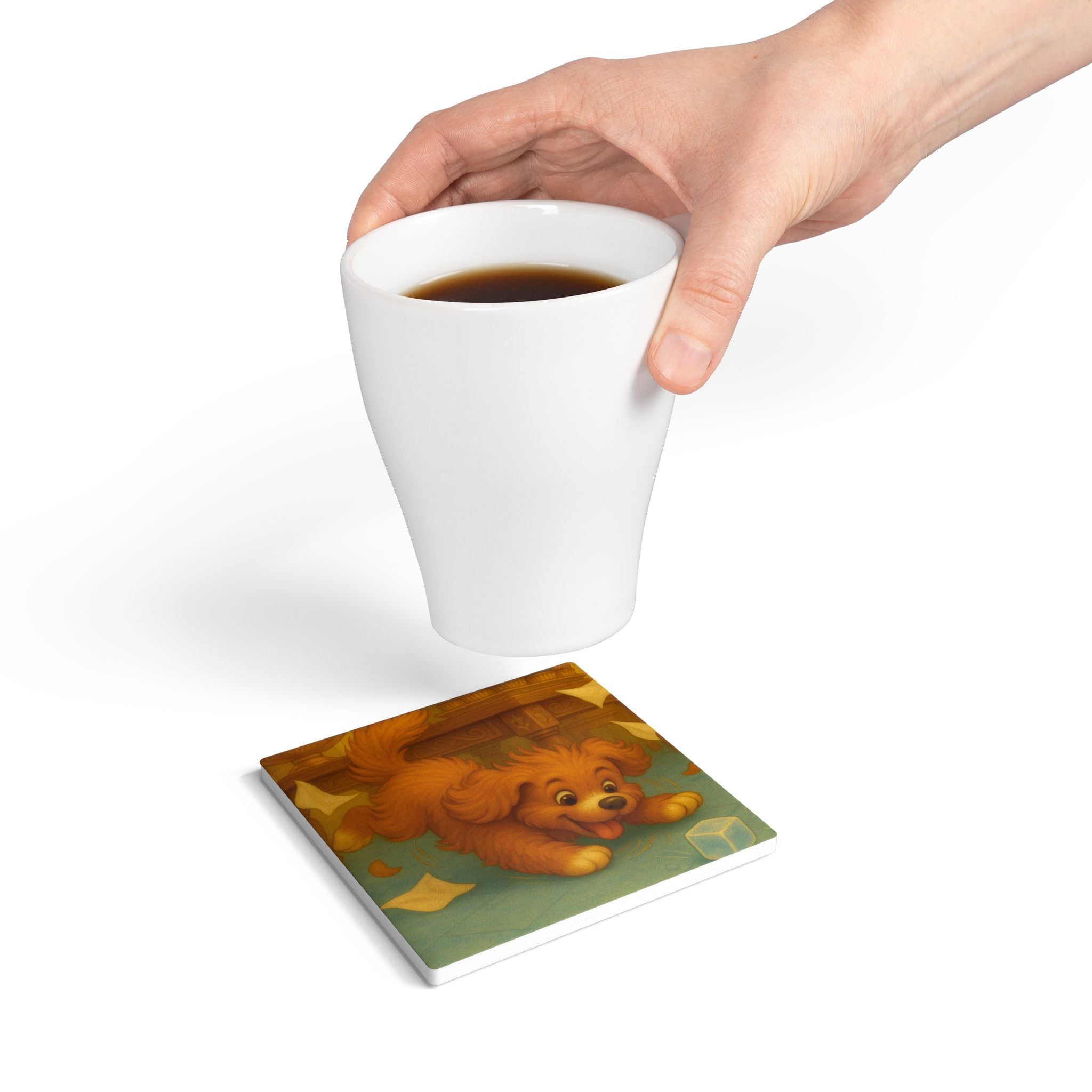 Storybook Ceramic  Art Coaster, single illustrated Coaster