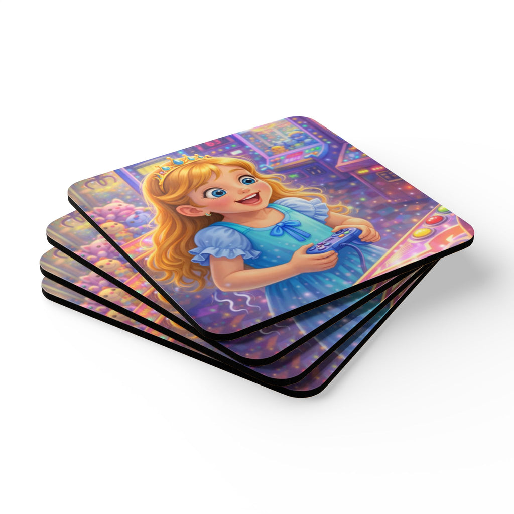 Storybook Corkwood Coaster Set of 4 Coordinated Illustrations