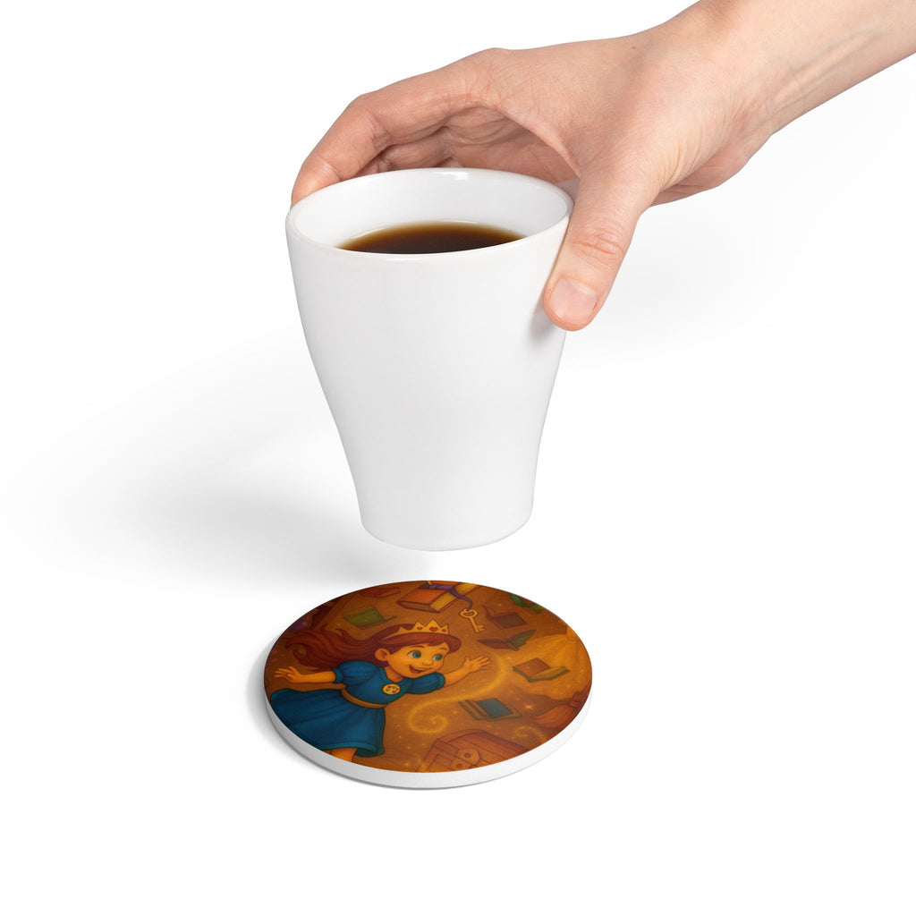 Storybook Ceramic  Art Coaster, single illustrated Coaster