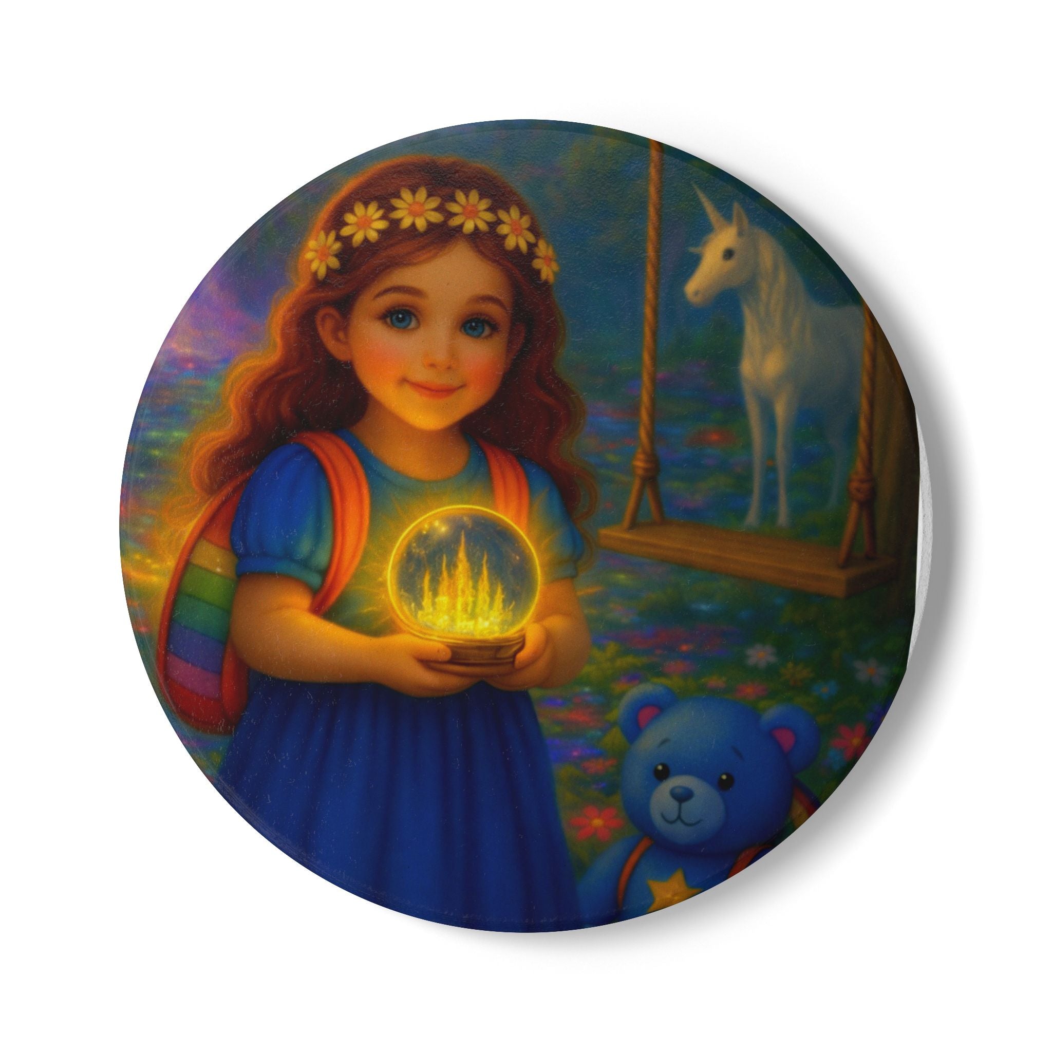 Storybook Ceramic  Art Coaster, single illustrated Coaster