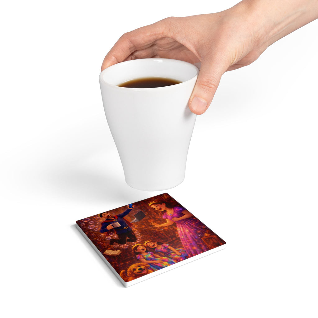 Storybook Ceramic  Art Coaster, single illustrated Coaster