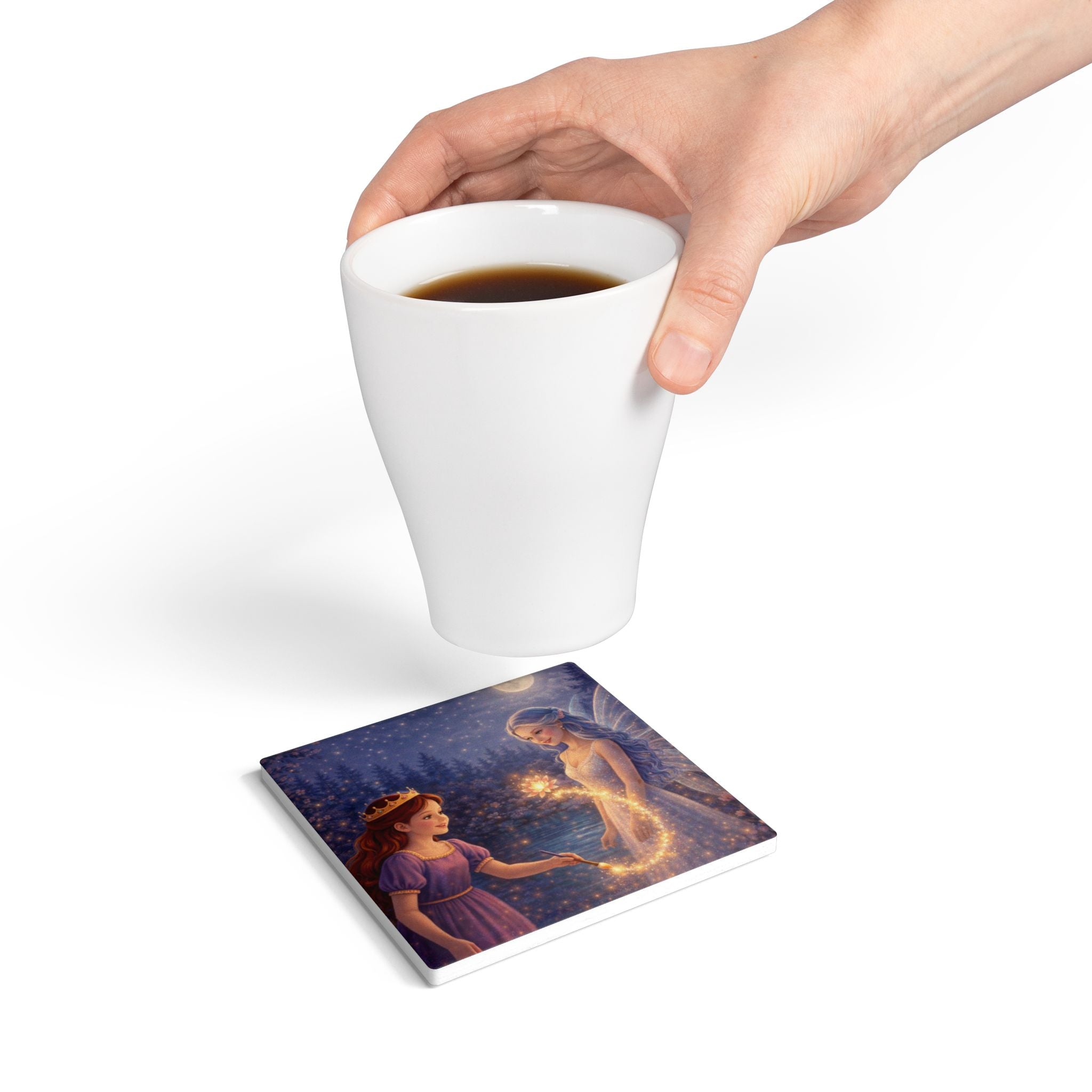 Storybook Ceramic  Art Coaster, single illustrated Coaster