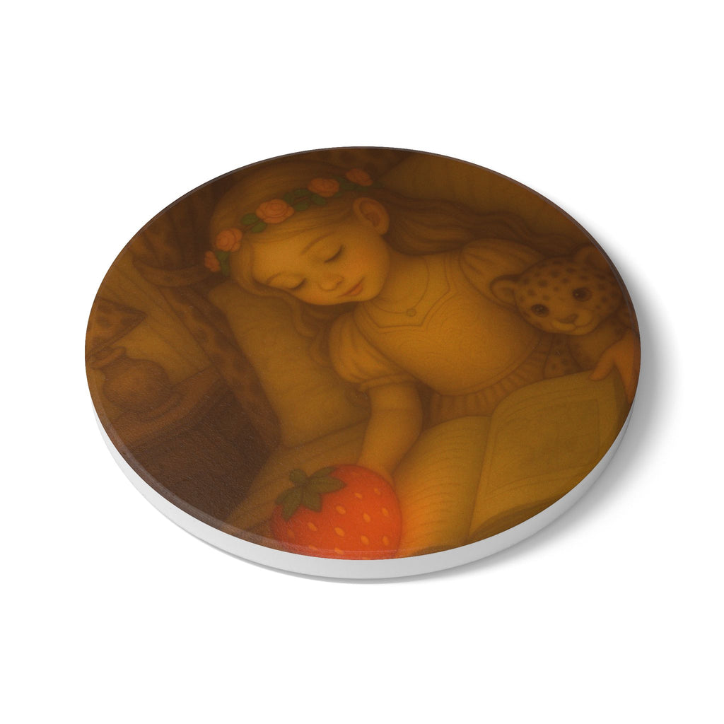 Storybook Ceramic  Art Coaster, single illustrated Coaster