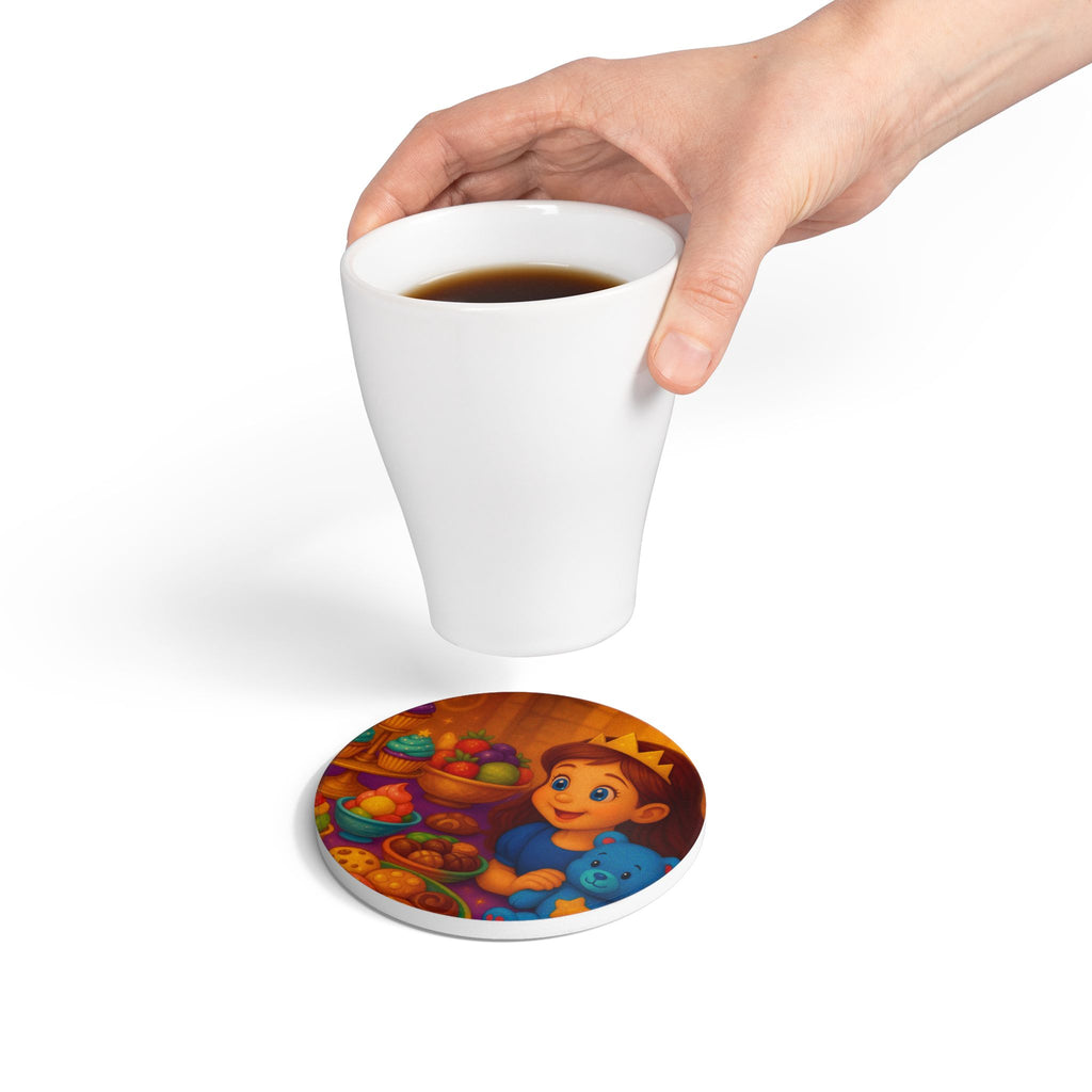 Storybook Ceramic  Art Coaster, single illustrated Coaster