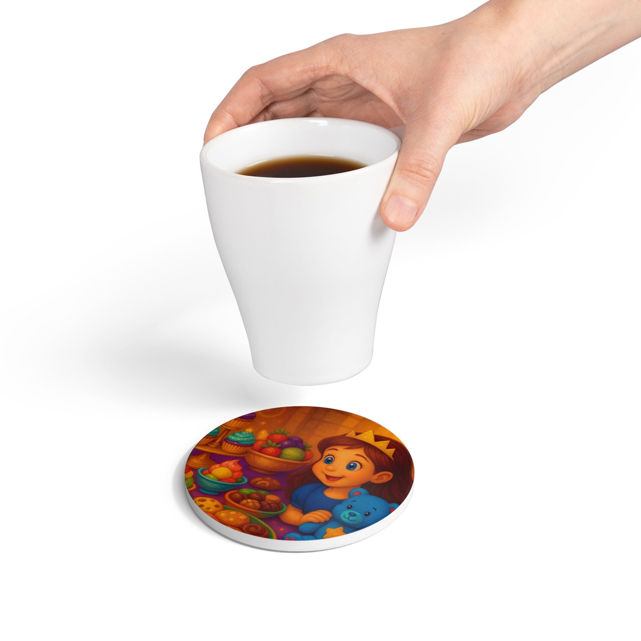 Storybook Ceramic  Art Coaster, single illustrated Coaster
