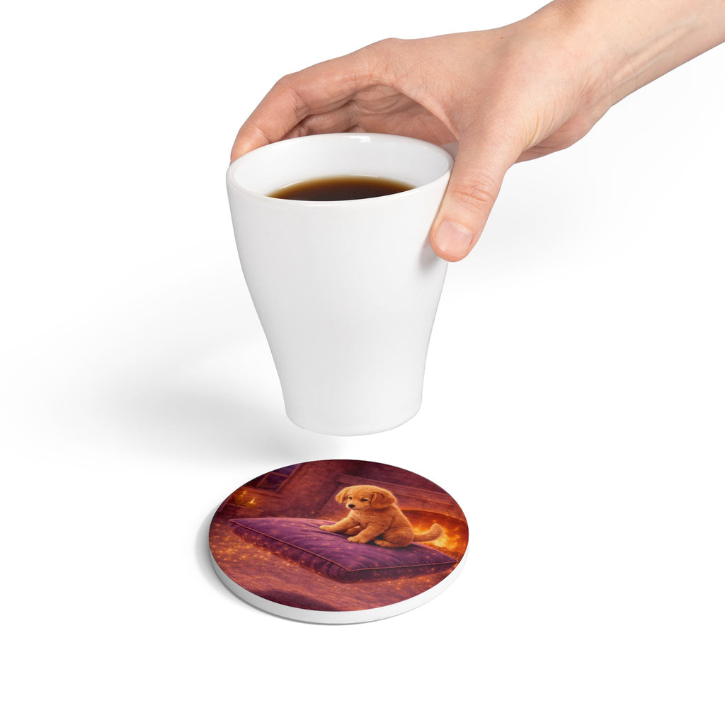 Storybook Ceramic  Art Coaster, single illustrated Coaster