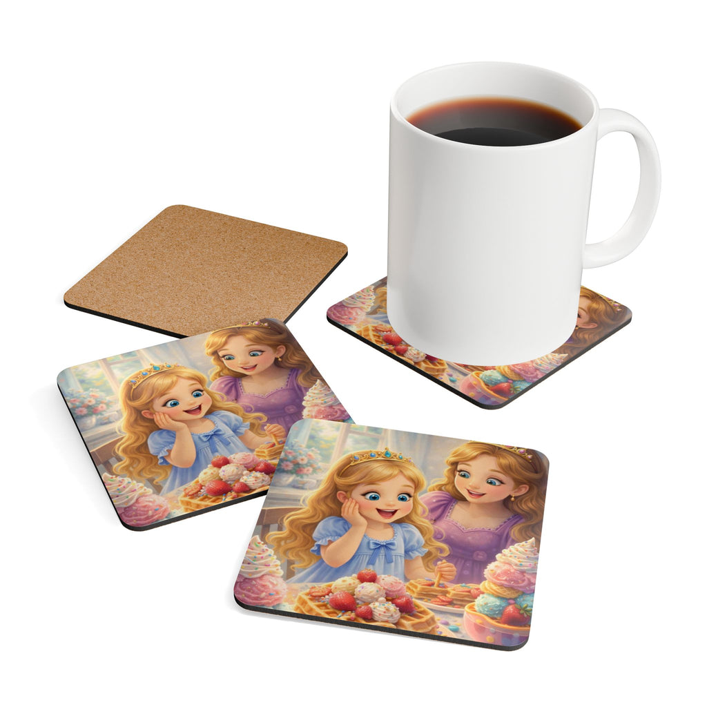 Storybook Corkwood Coaster Set of 4 Coordinated Illustrations