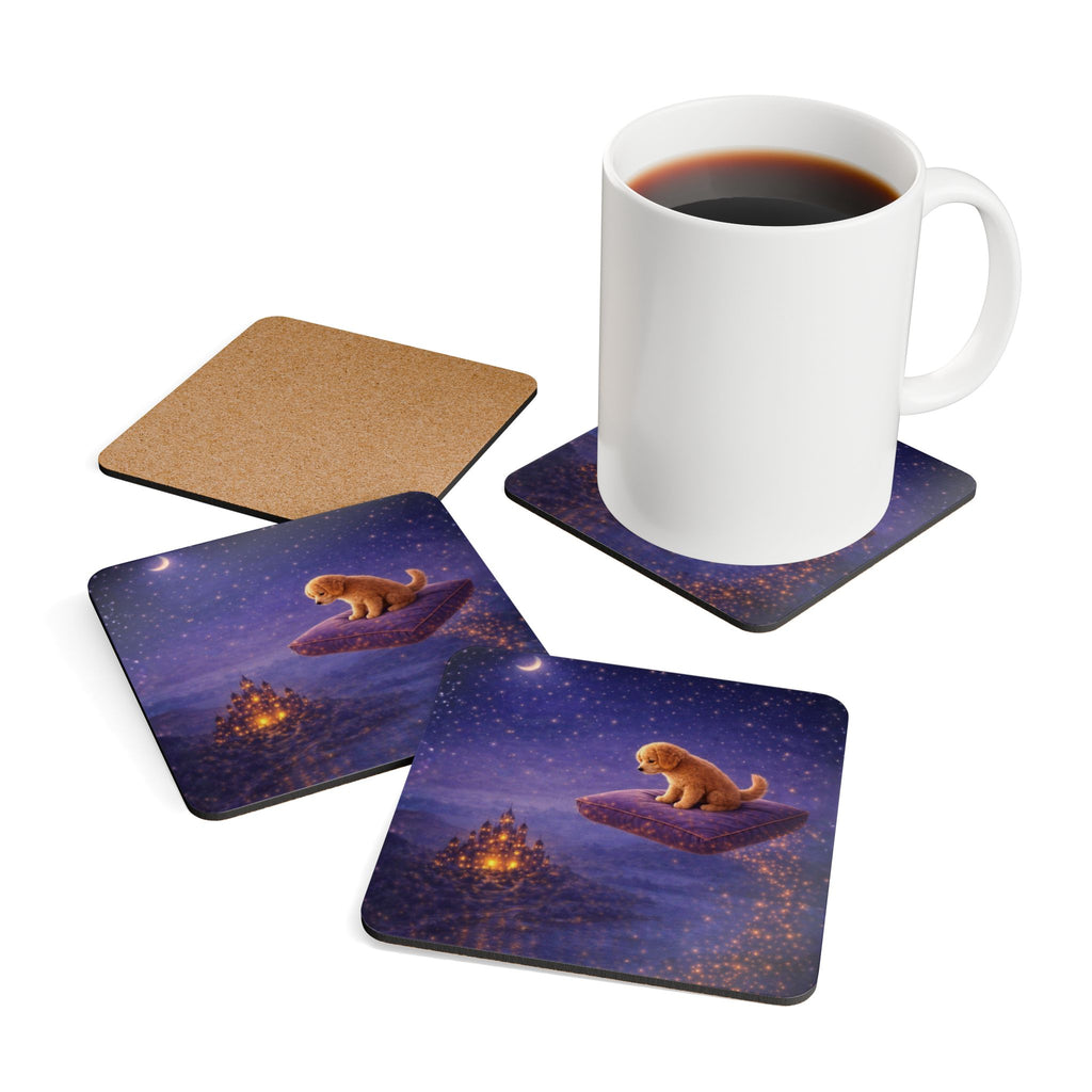 Storybook Corkwood Coaster Set of 4 Coordinated Illustrations