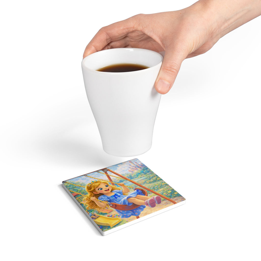 Storybook Ceramic  Art Coaster, single illustrated Coaster