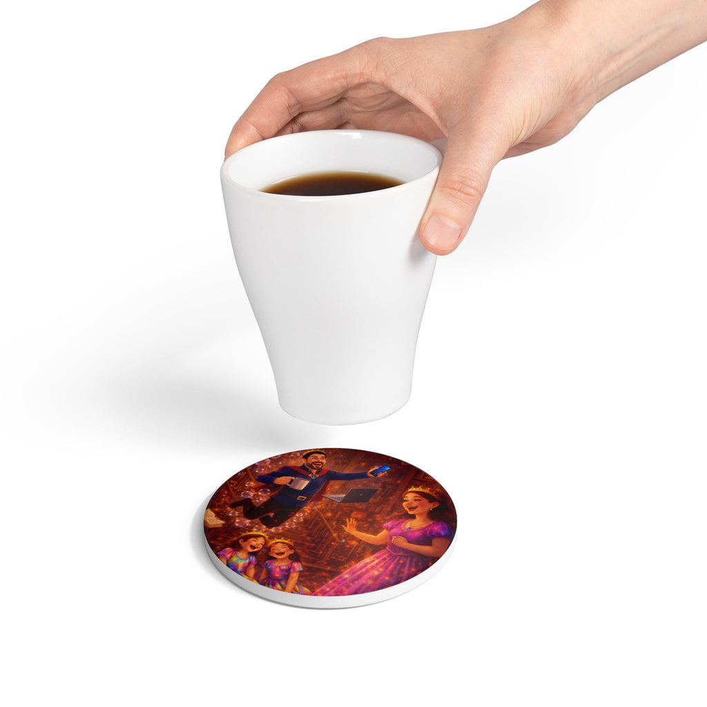Storybook Ceramic  Art Coaster, single illustrated Coaster