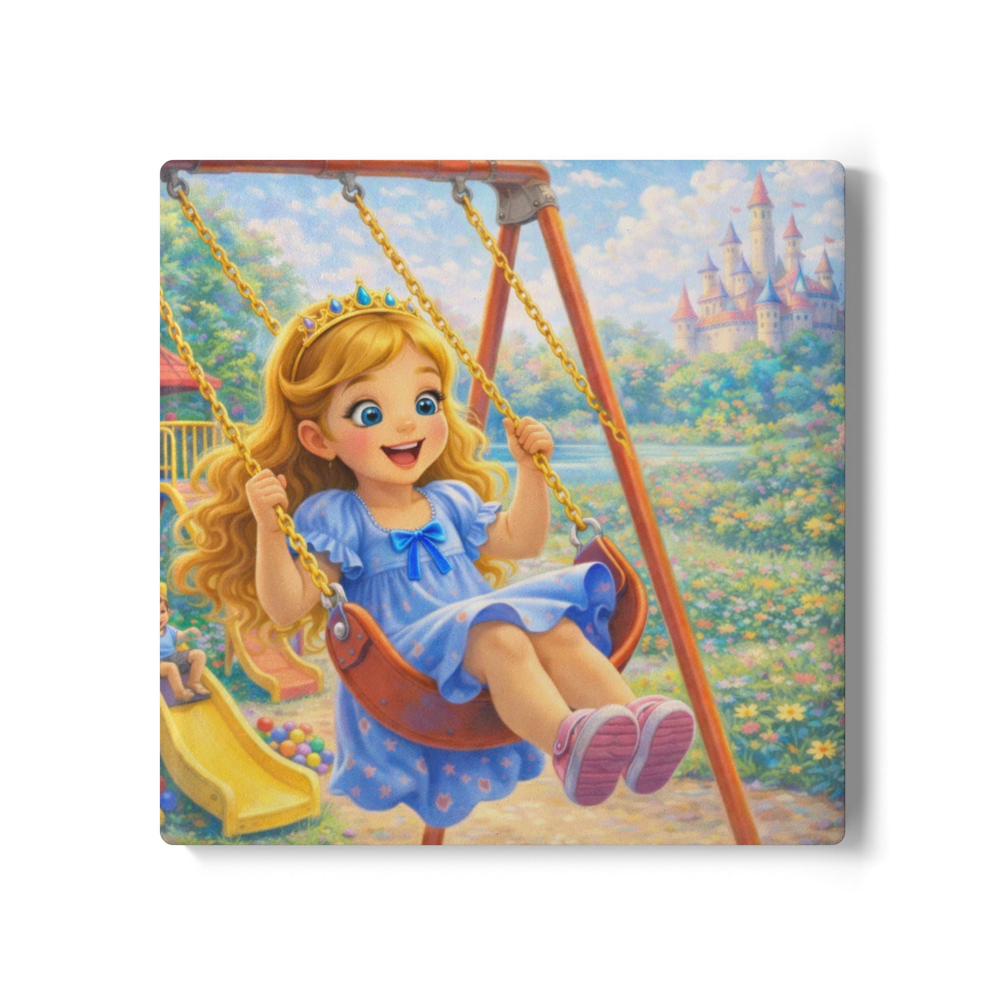 Storybook Ceramic  Art Coaster, single illustrated Coaster
