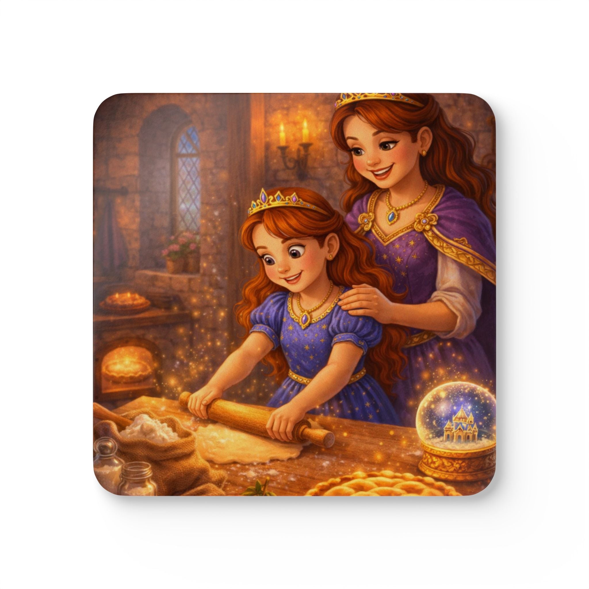 Storybook Corkwood Coaster Set of 4 Coordinated Illustrations