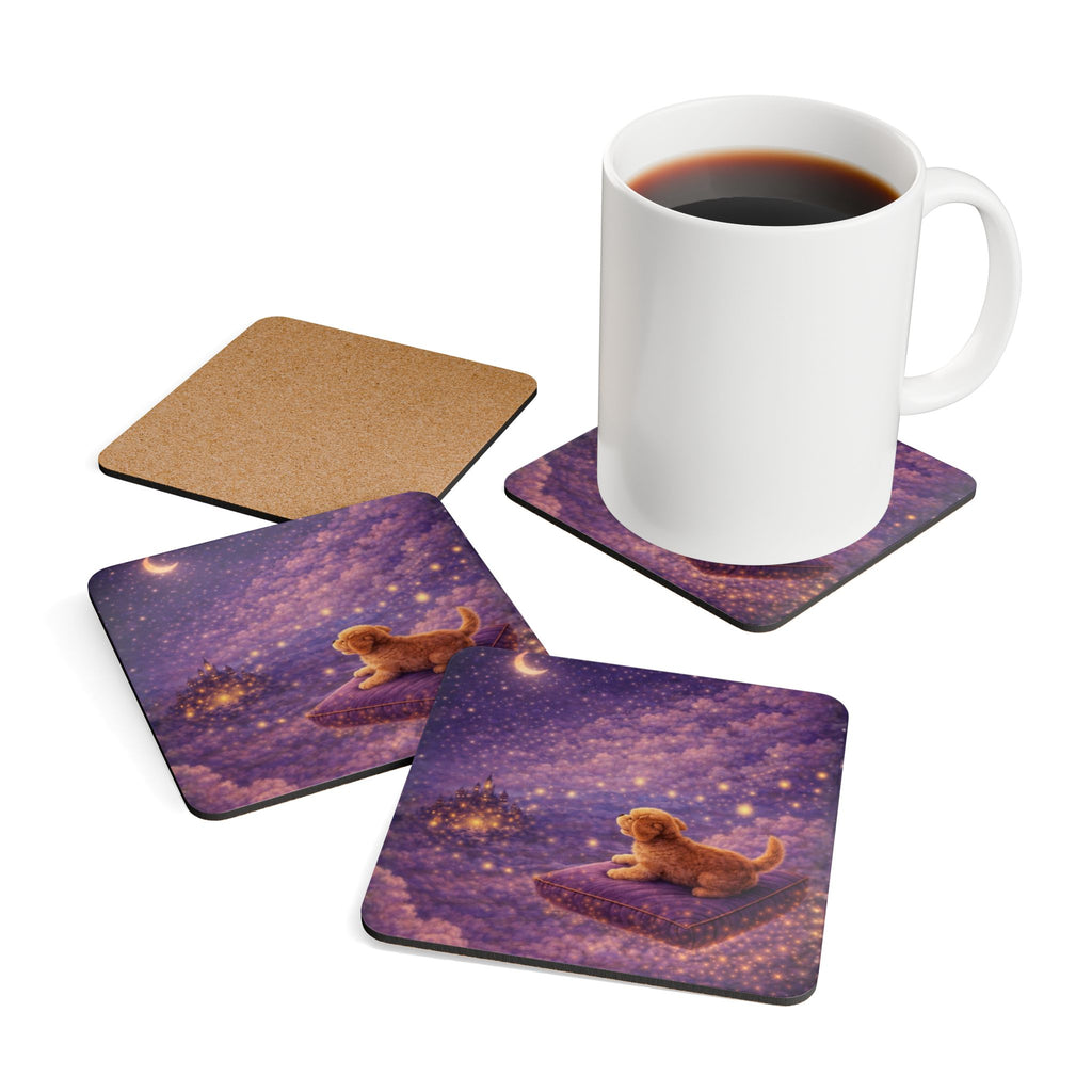 Storybook Corkwood Coaster Set of 4 Coordinated Illustrations