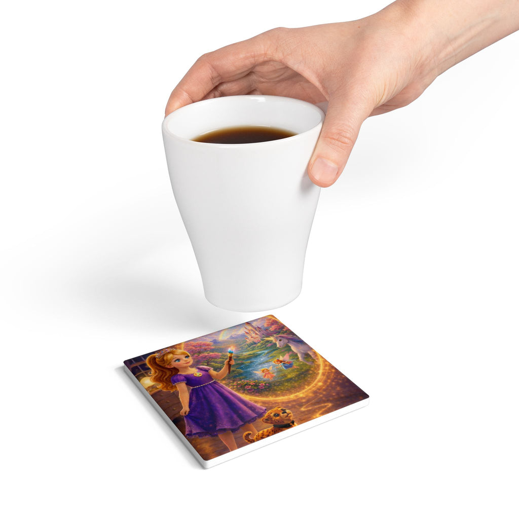Storybook Ceramic  Art Coaster, single illustrated Coaster