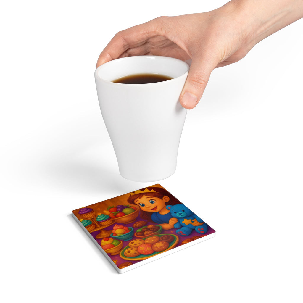 Storybook Ceramic  Art Coaster, single illustrated Coaster