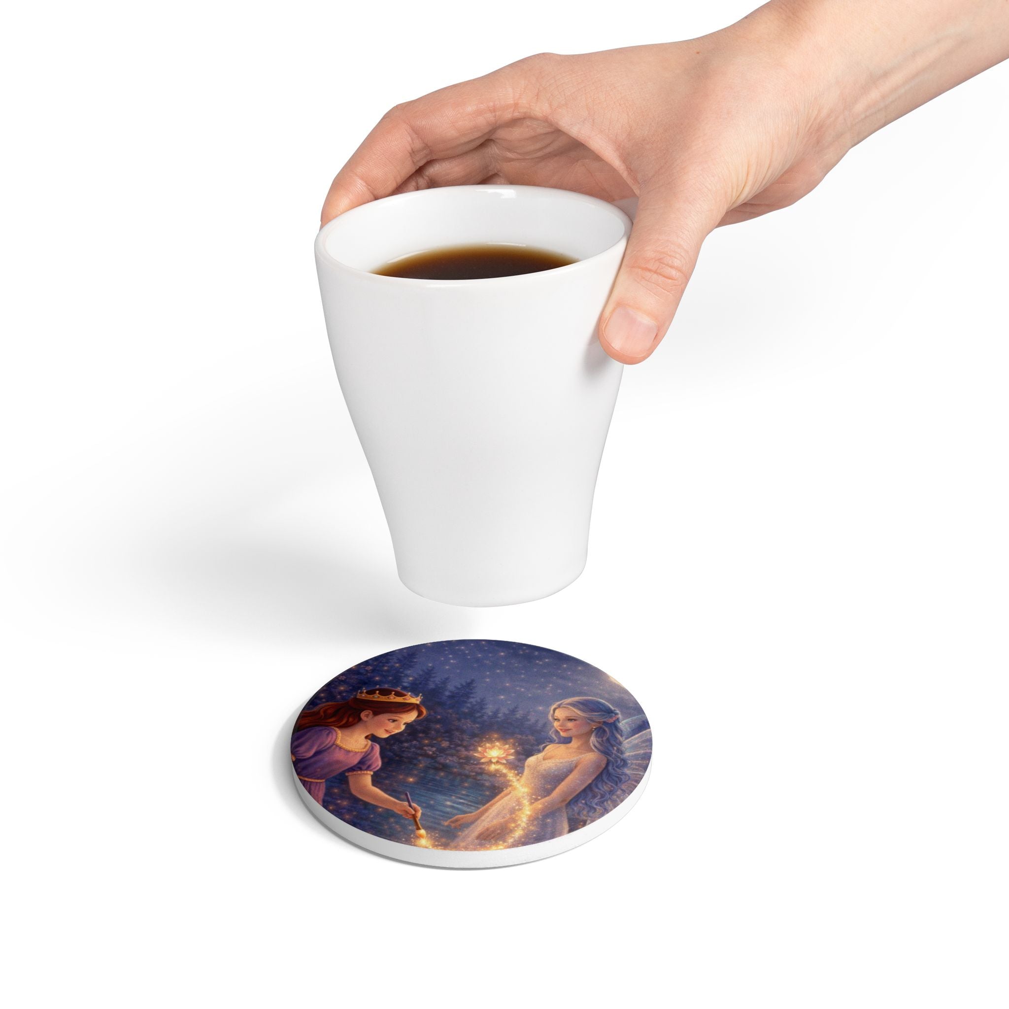 Storybook Ceramic  Art Coaster, single illustrated Coaster