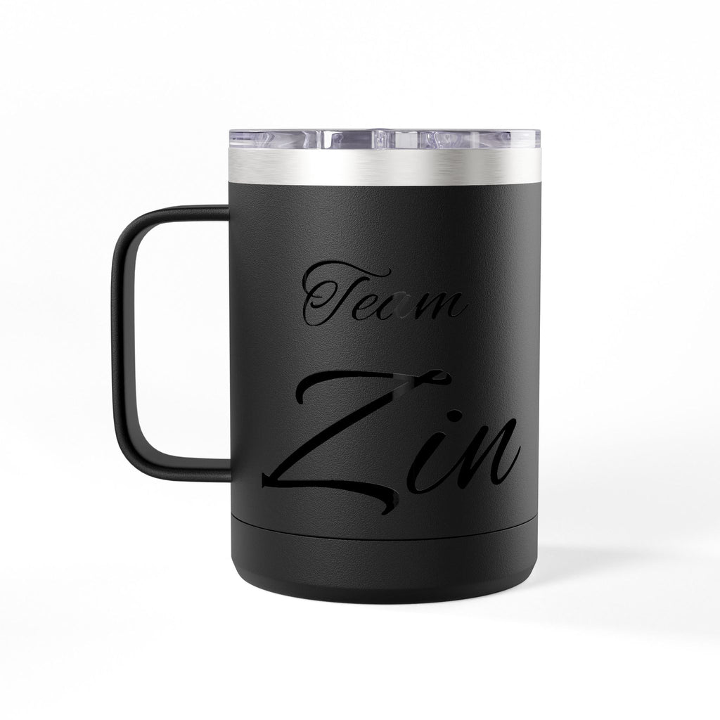 Team Zin 15oz Travel Mug – Insulated Coffee Tumbler