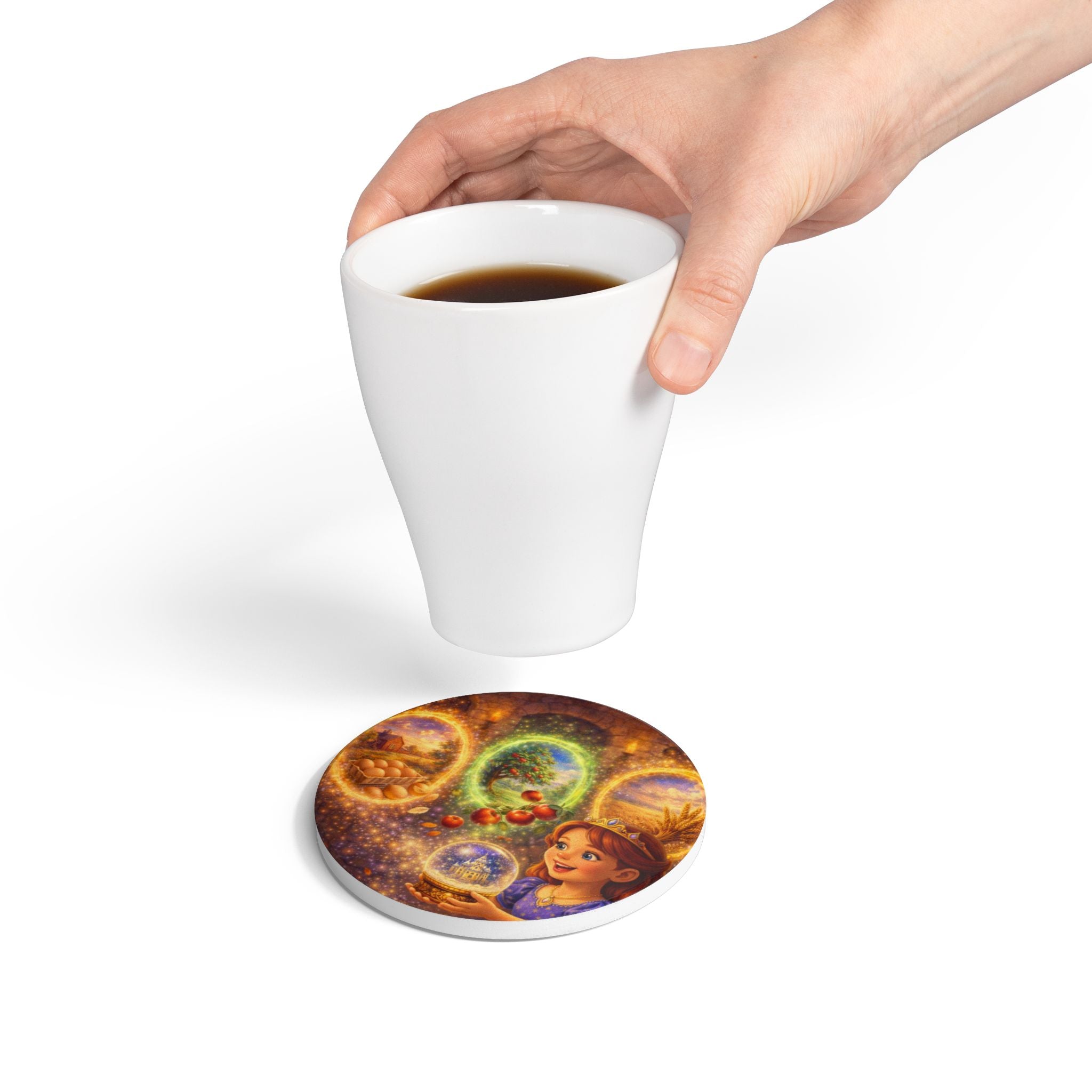 Storybook Ceramic  Art Coaster, single illustrated Coaster