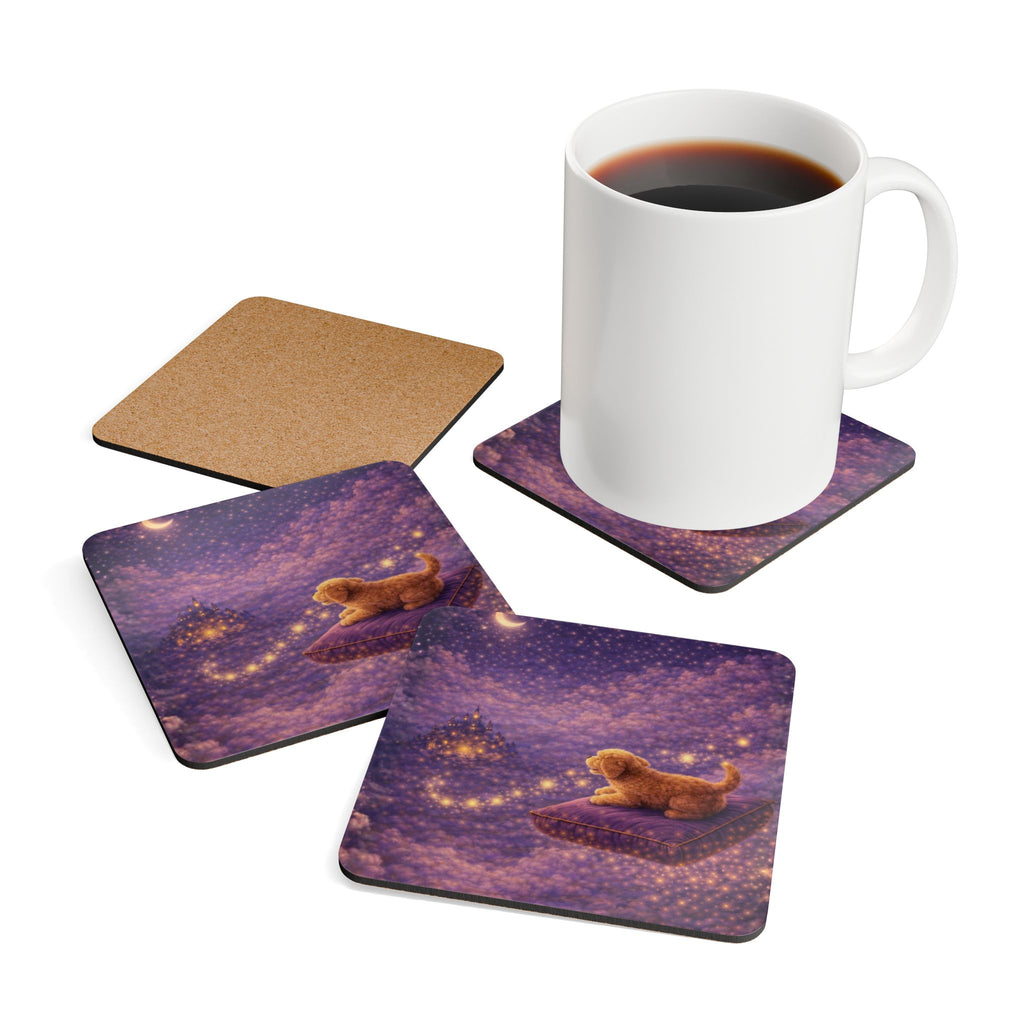 Storybook Corkwood Coaster Set of 4 Coordinated Illustrations