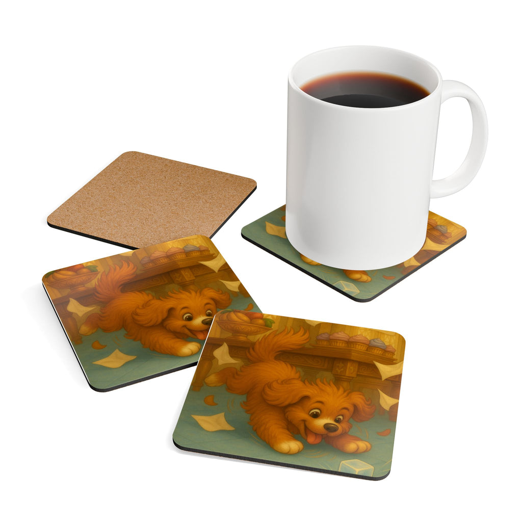 Storybook Corkwood Coaster Set of 4 Coordinated Illustrations